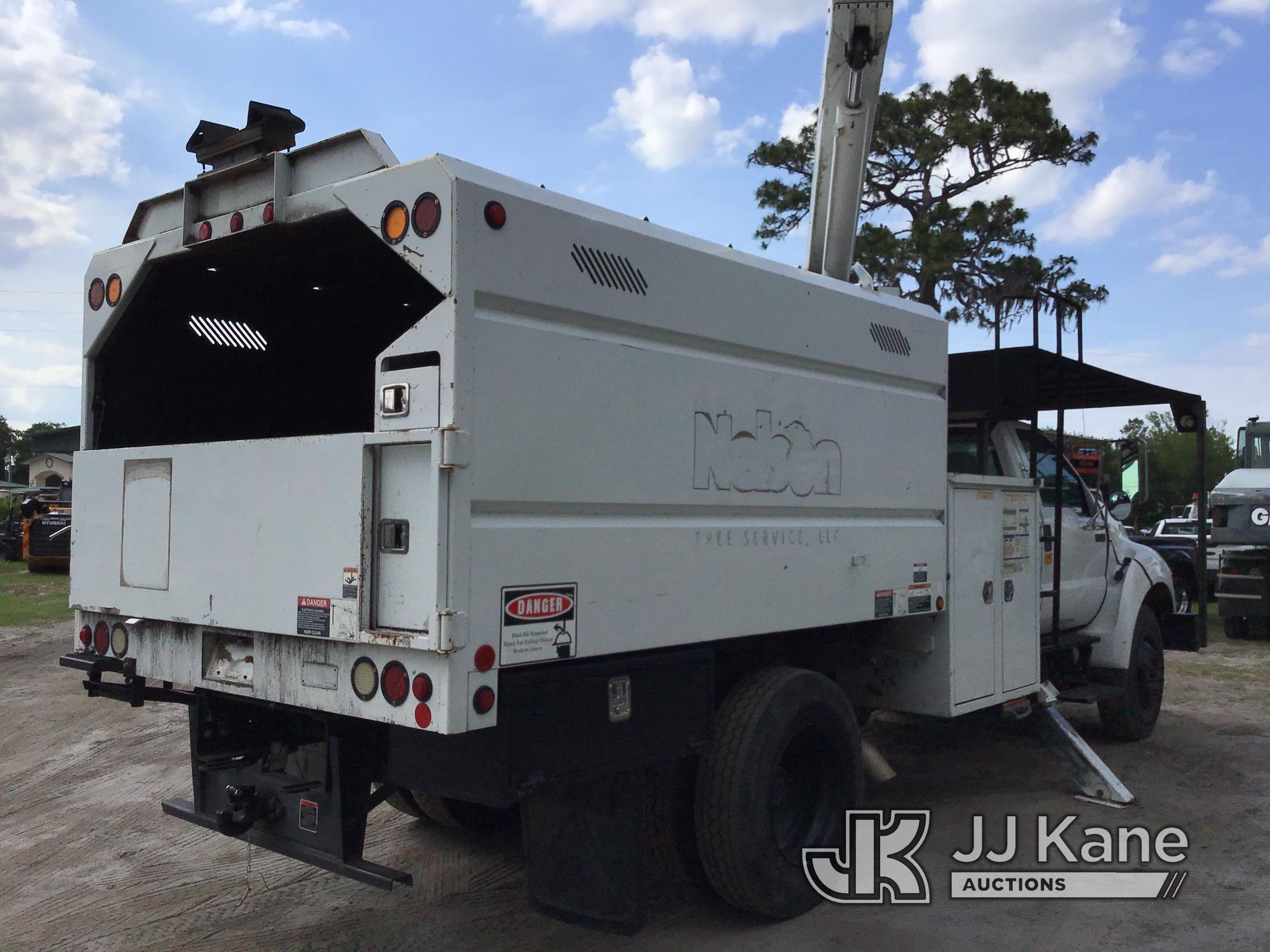 (Ocala, FL) Altec LR756, Over-Center Bucket Truck mounted behind cab on 2013 Ford F750 Chipper Dump