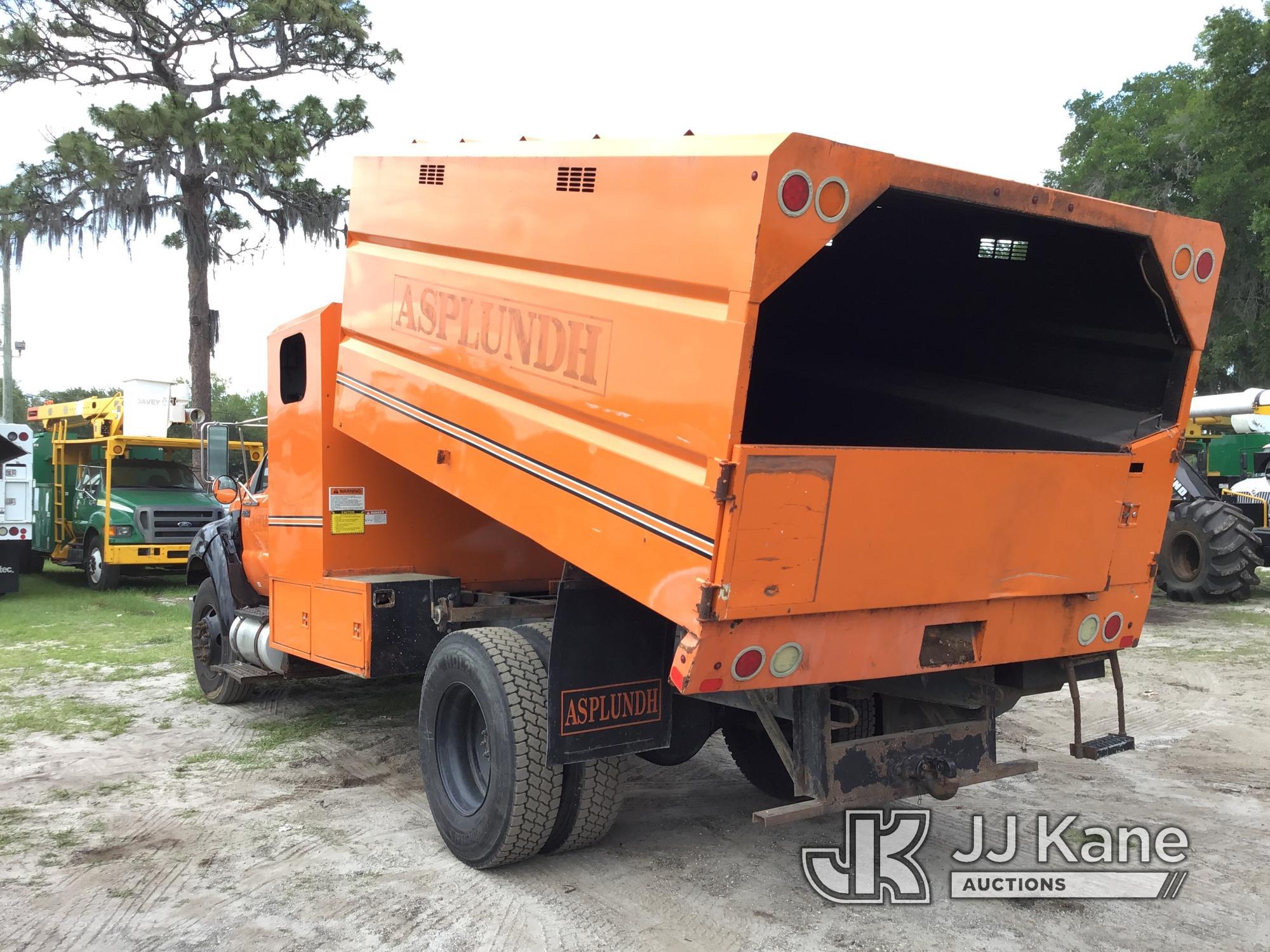 (Ocala, FL) 2015 Ford F750 Chipper Dump Truck Runs, Moves, Dumps) (Check Engine Light On.