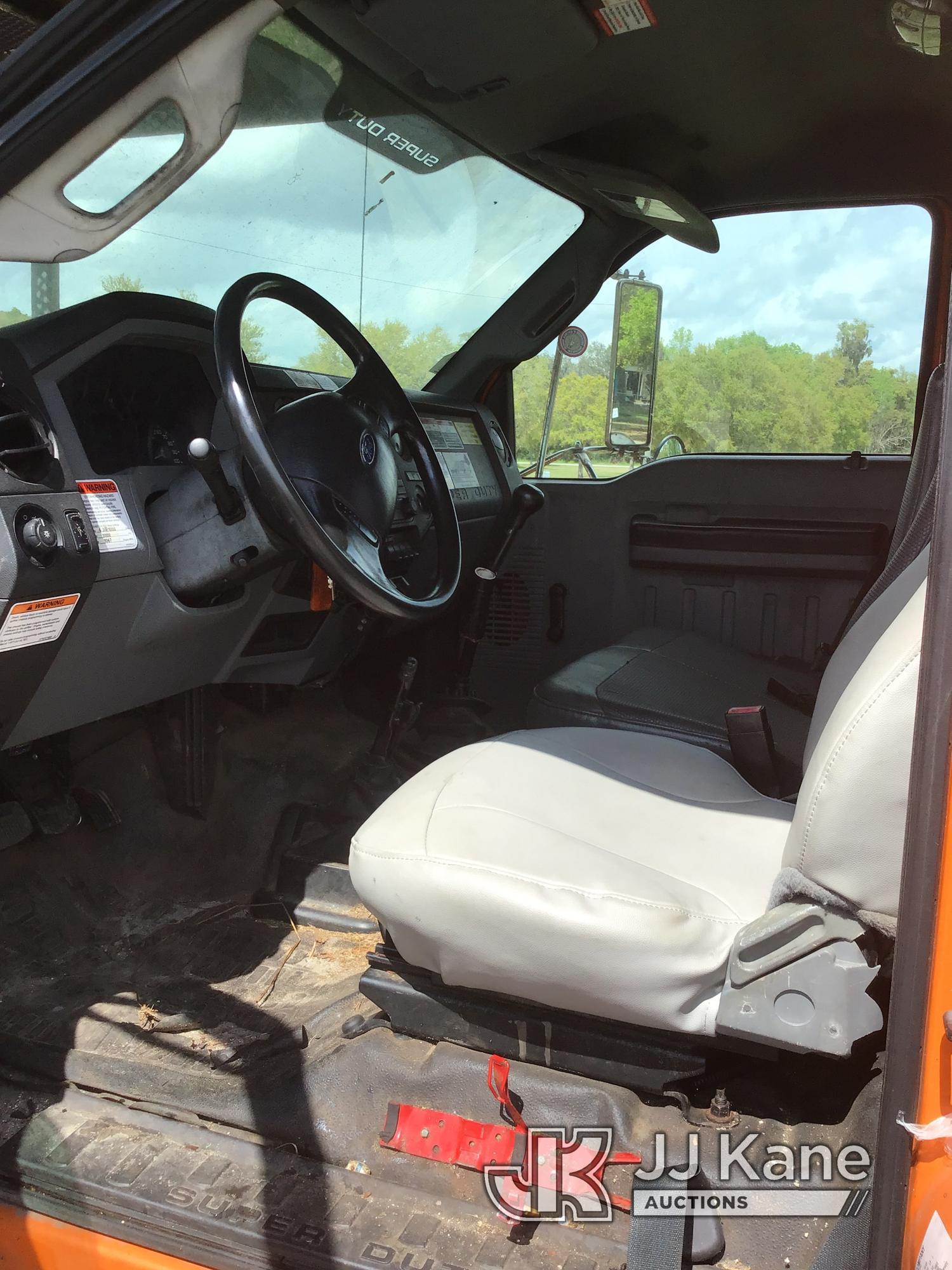 (Ocala, FL) Altec LR756, Over-Center Bucket Truck mounted behind cab on 2013 Ford F750 Chipper Dump