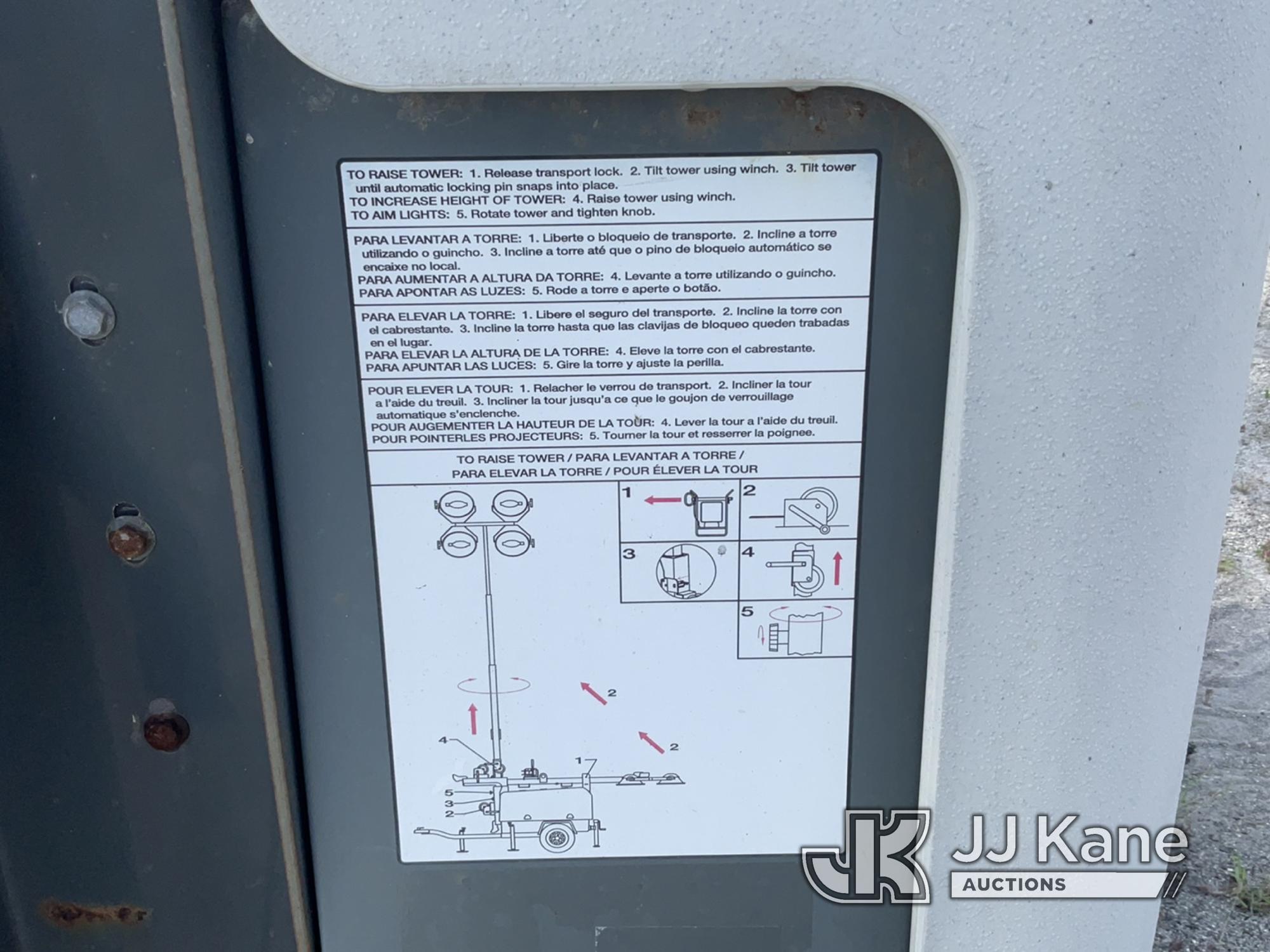 (Bowling Green, FL) 2017 Wacker Neuson LTN-6 Portable Light Tower, trailer mtd No Title) (Moves, and