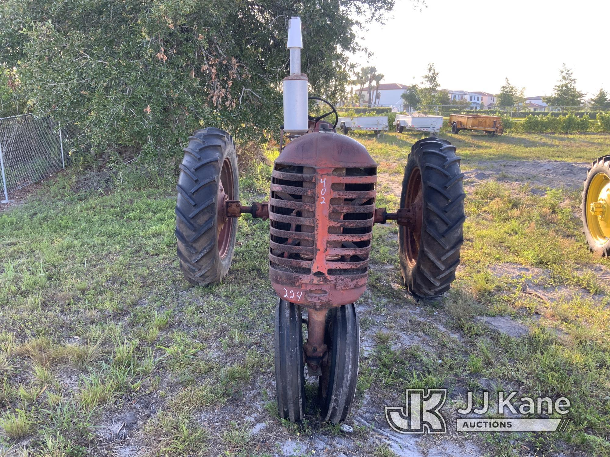 (Westlake, FL) 1950 Massey Harris Utility Tractor Not Running, Condition Unknown