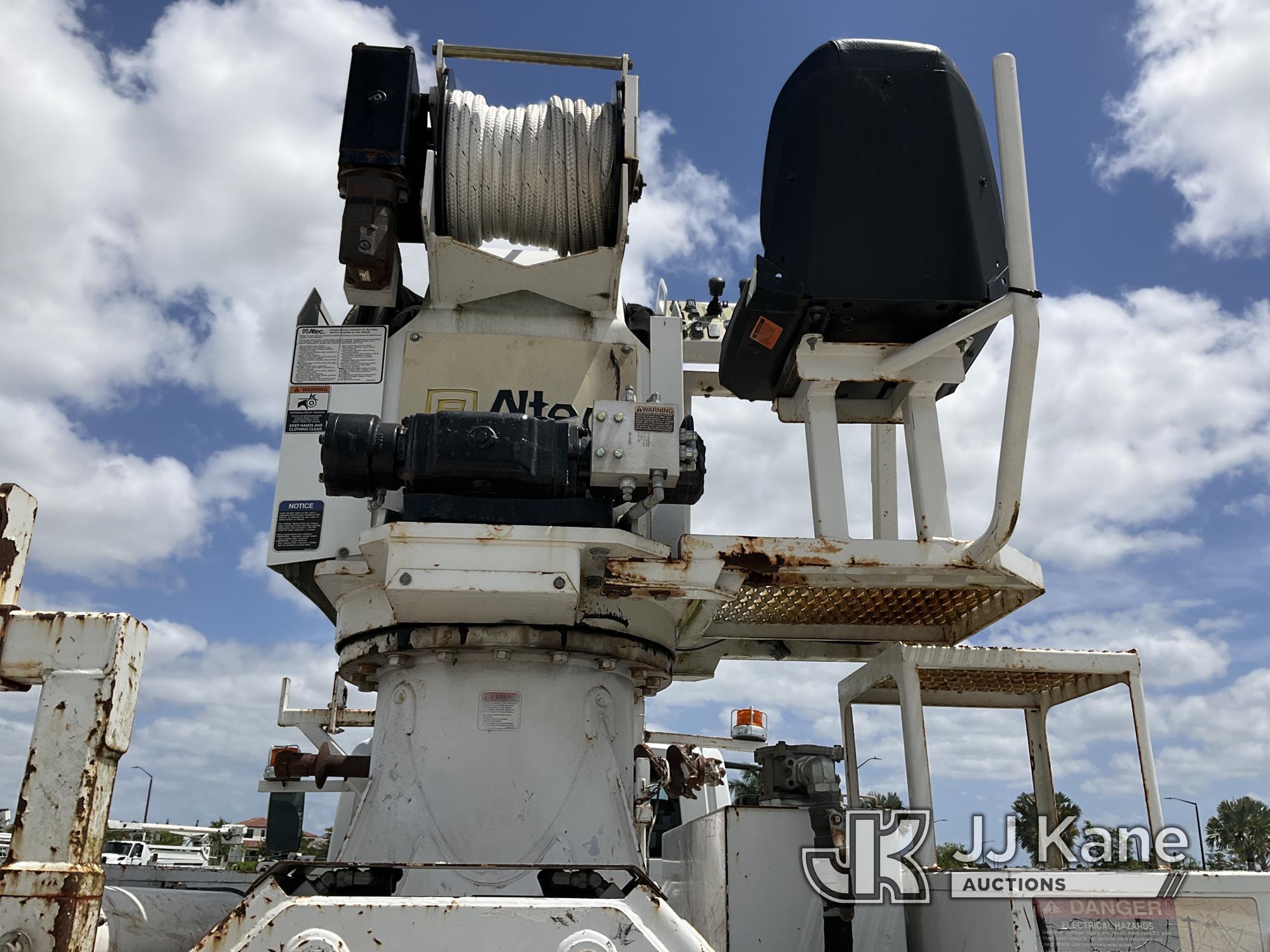 (Westlake, FL) Altec DM47B-TR, Digger Derrick rear mounted on 2017 International 4300 Utility Truck