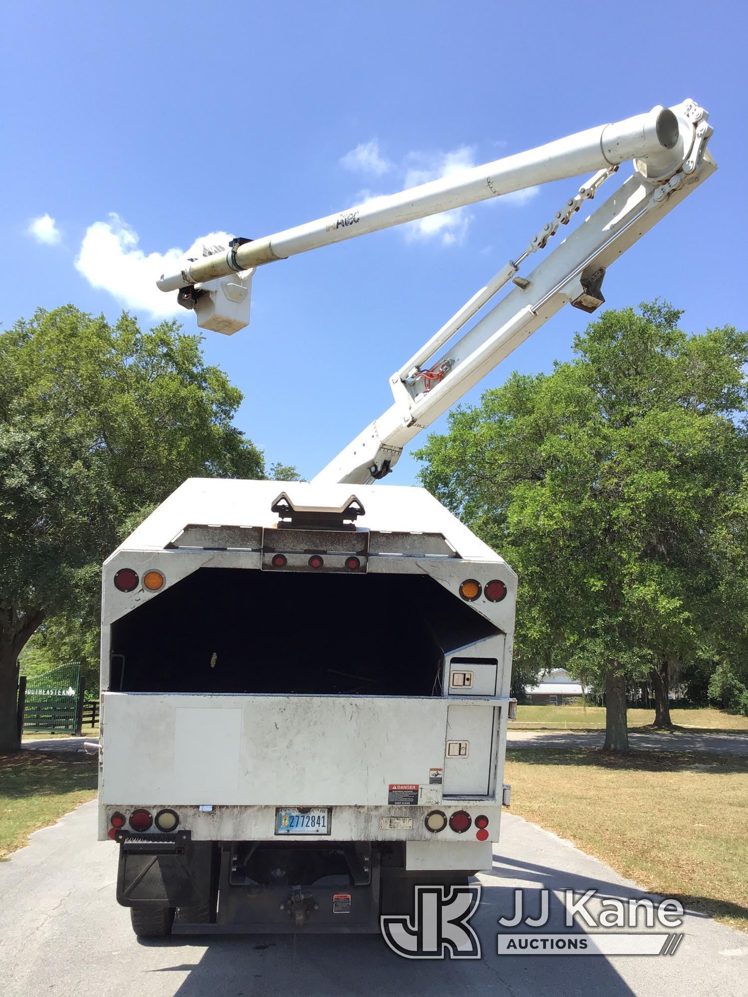 (Ocala, FL) Altec LR756, Over-Center Bucket Truck mounted behind cab on 2013 Ford F750 Chipper Dump