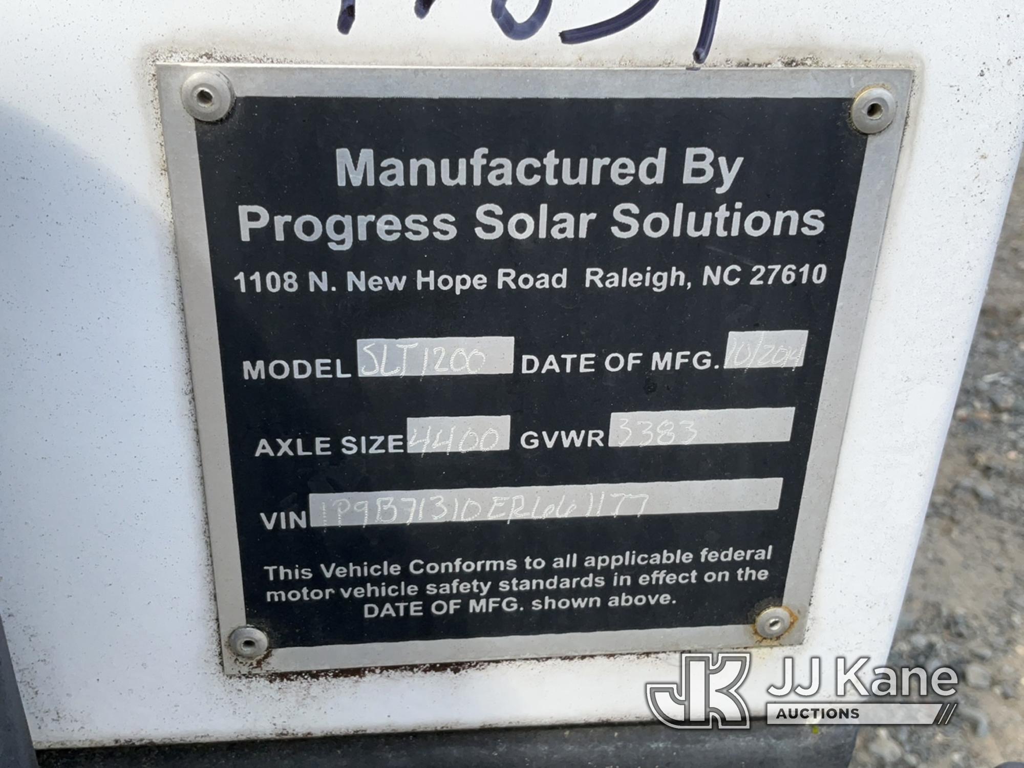 (Charlotte, NC) 2014 Progress Solar Solutions SLT01200 Portable Light Tower, trl mtd Duke Unit) (Run