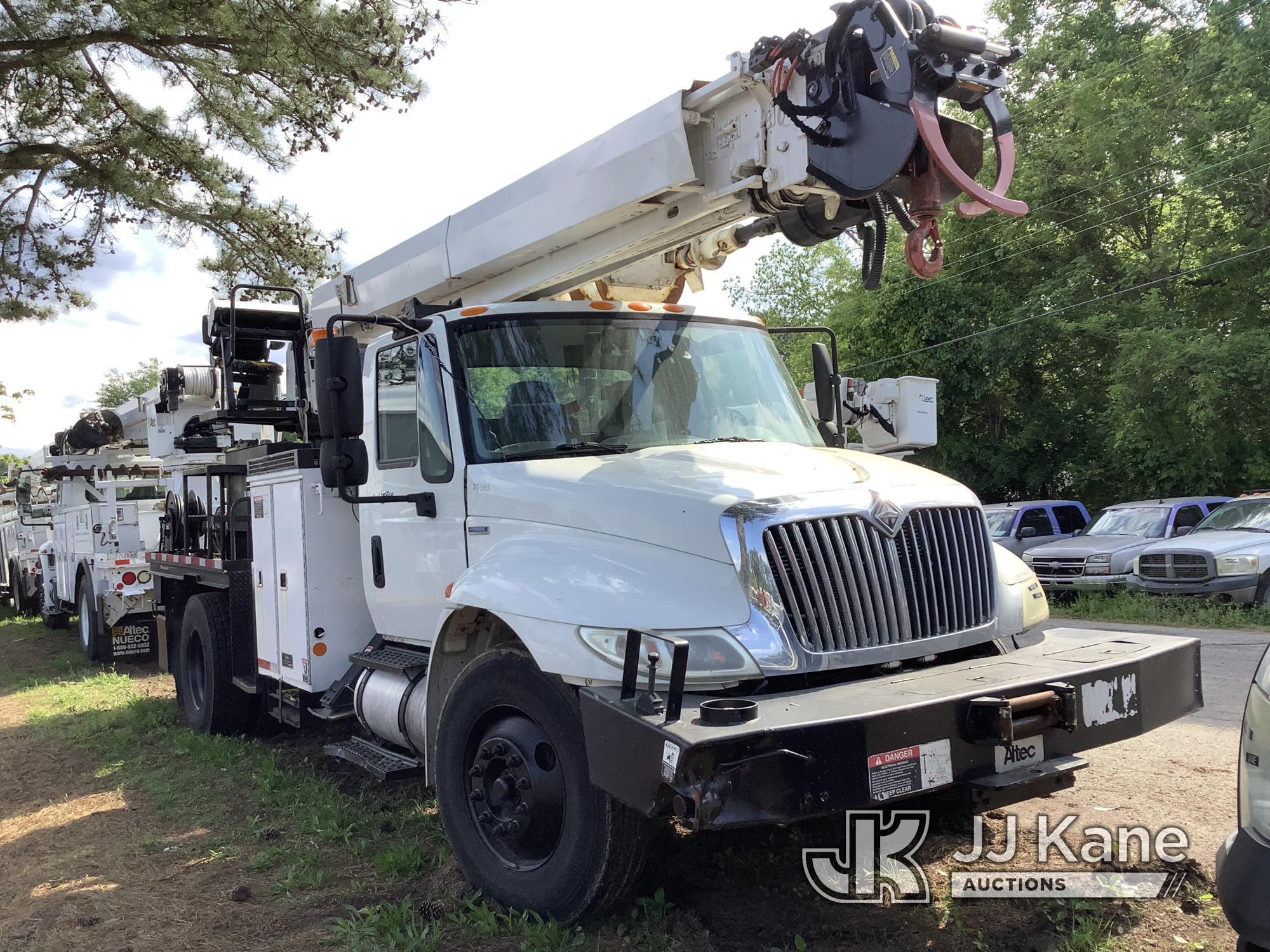 (Graysville, AL) Altec DM47-TR, Digger Derrick rear mounted on 2009 International 4300 Flatbed/Utili