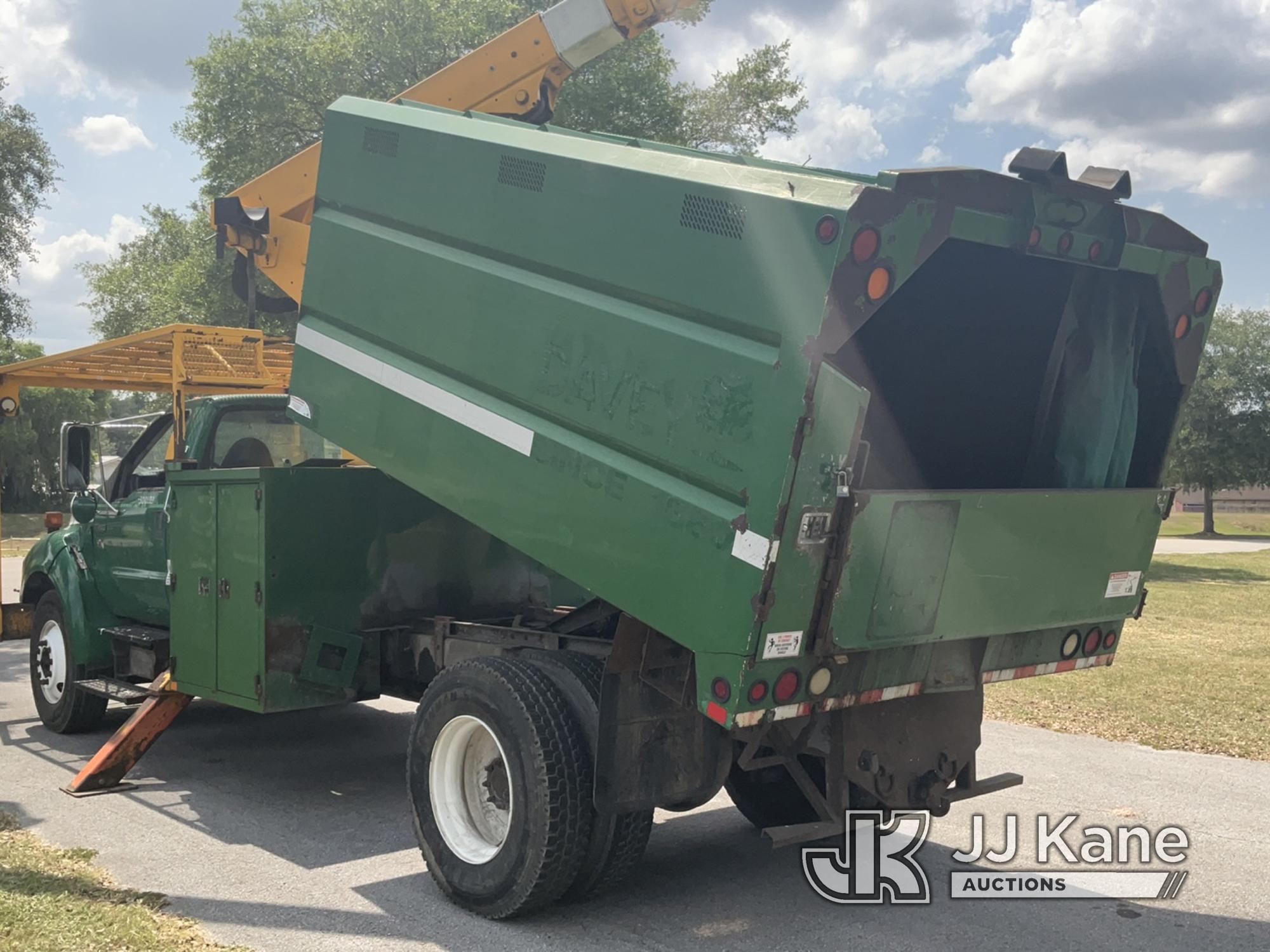 (Ocala, FL) Altec LRV56, Over-Center Bucket Truck mounted behind cab on 2004 Ford F750 Chipper Dump