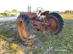 (Westlake, FL) 1950 Massey Harris Utility Tractor Not Running, Condition Unknown