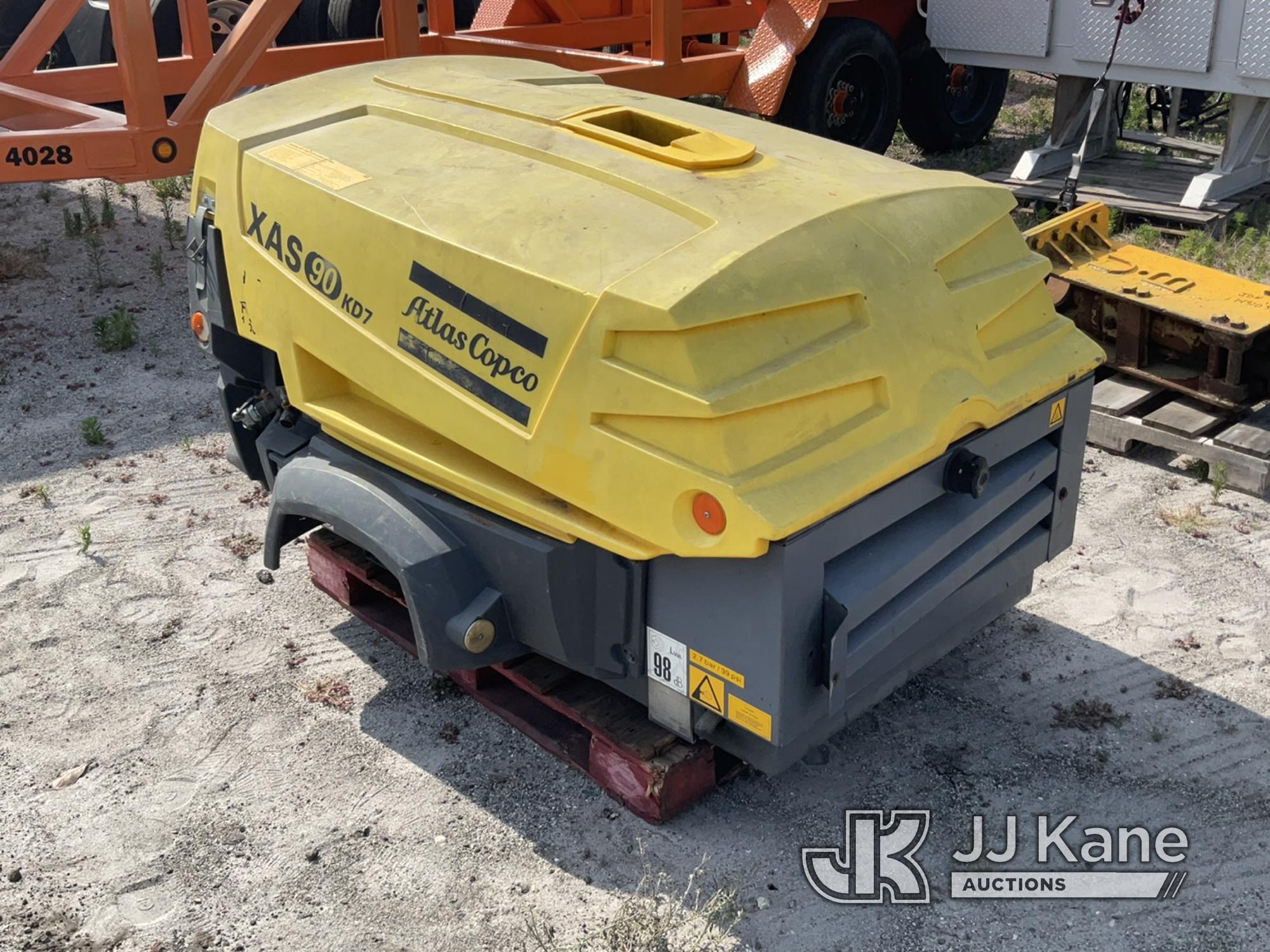 (Bowling Green, FL) 2015 Atlas Copco XAS 90 KD T4F Air Compressor Runs, and Makes Air