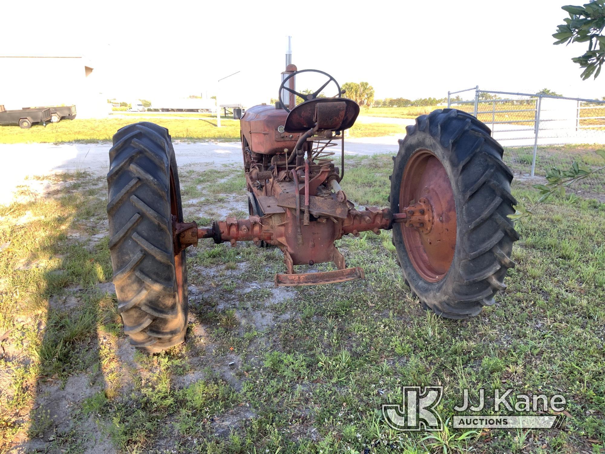 (Westlake, FL) 1950 Massey Harris Utility Tractor Not Running, Condition Unknown