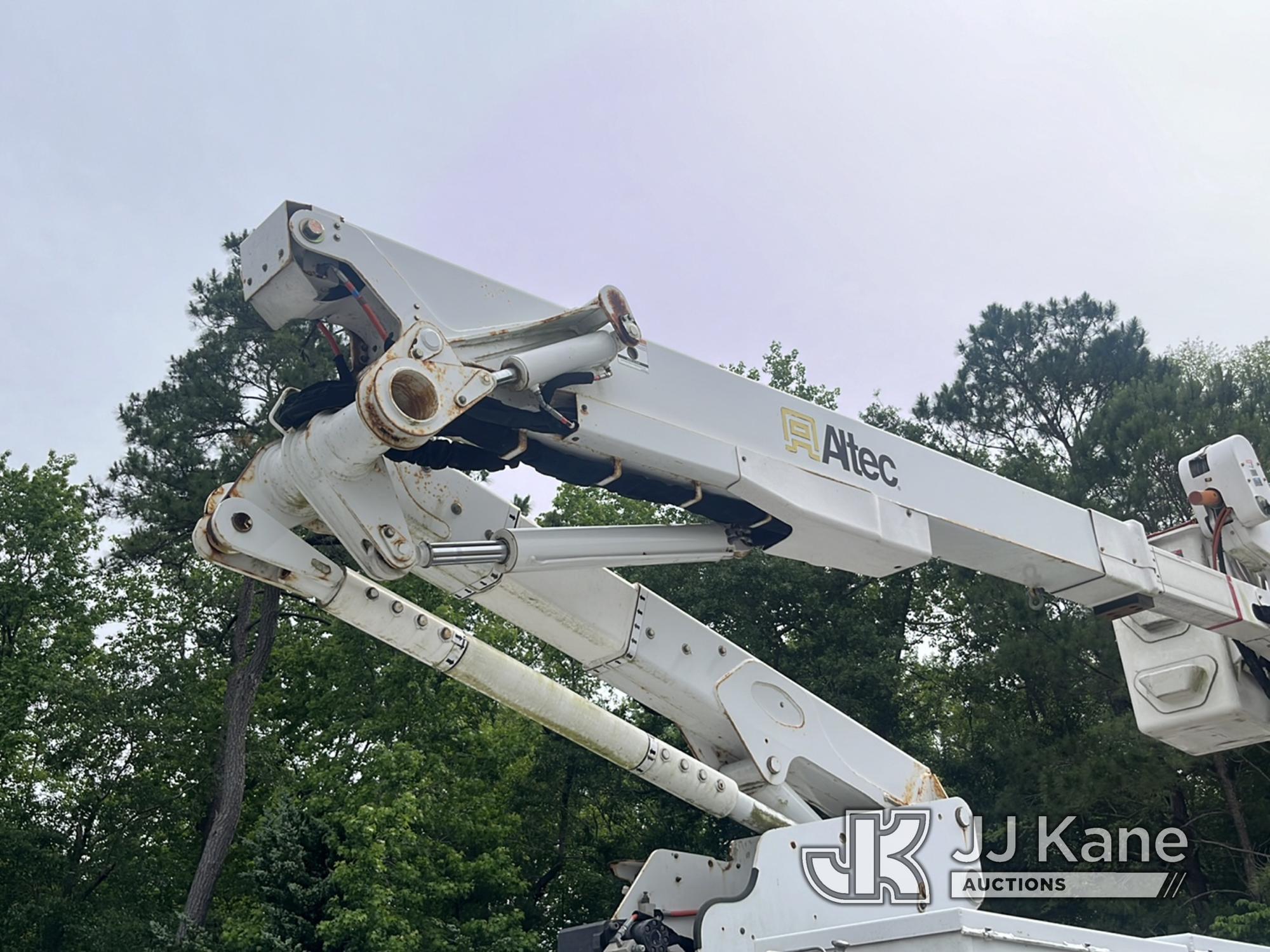 (Supply, NC) Altec AT41M, Articulating & Telescopic Material Handling Bucket Truck mounted behind ca