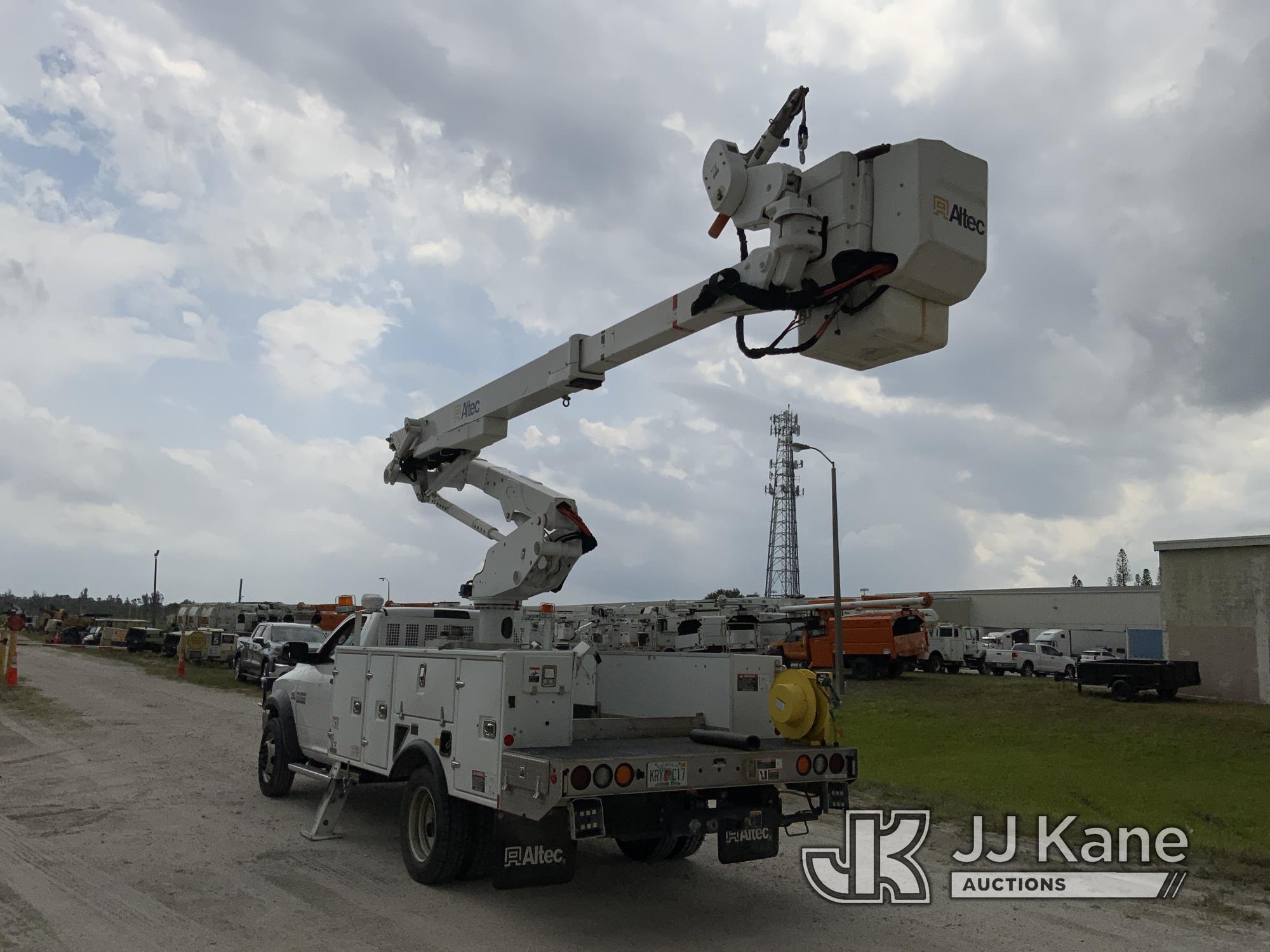 (Westlake, FL) Altec AT41M, Articulating & Telescopic Material Handling Bucket Truck mounted behind