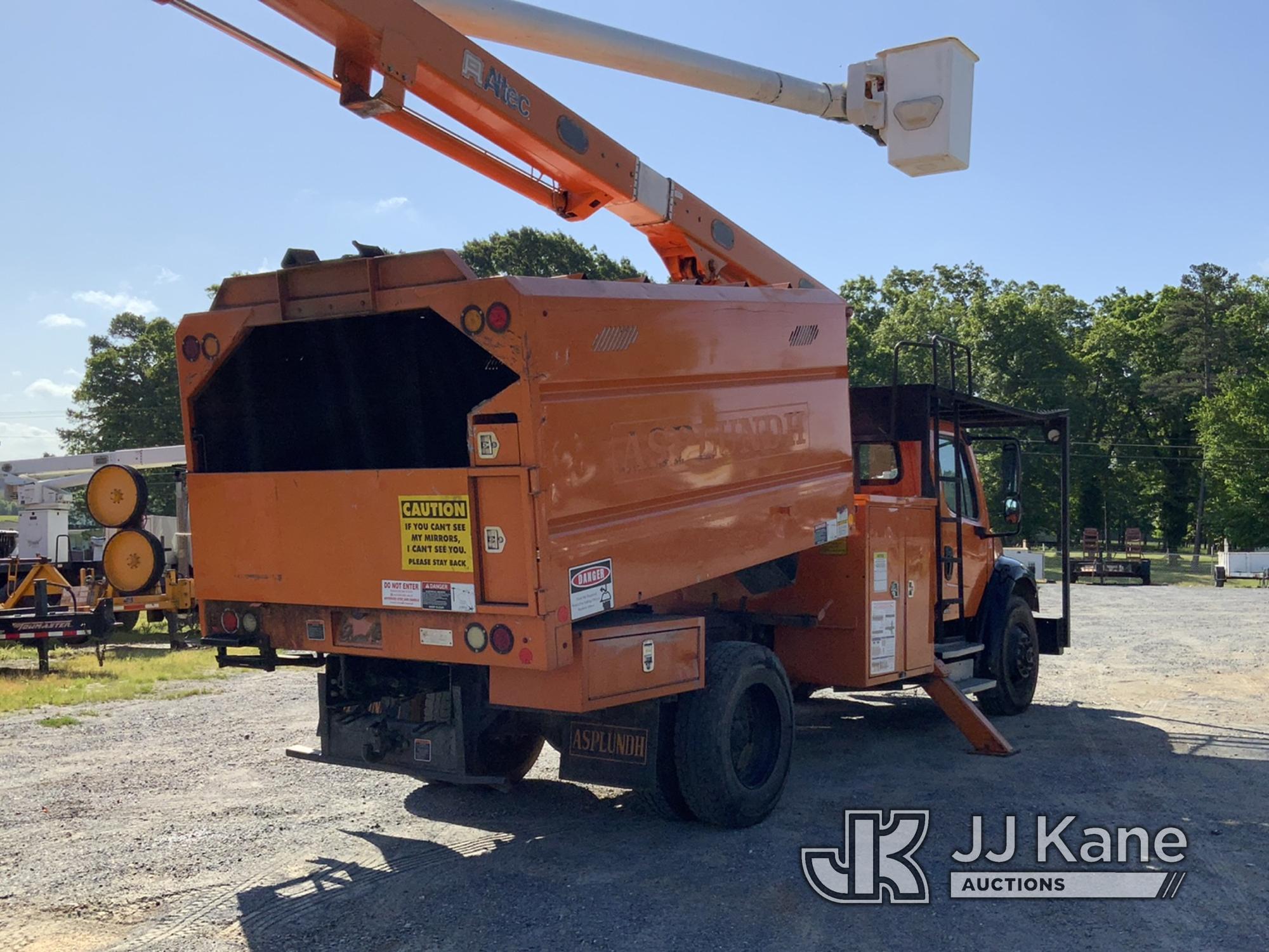 (Shelby, NC) Altec LRV55, Over-Center Bucket Truck mounted behind cab on 2011 Freightliner M2 106 Ch