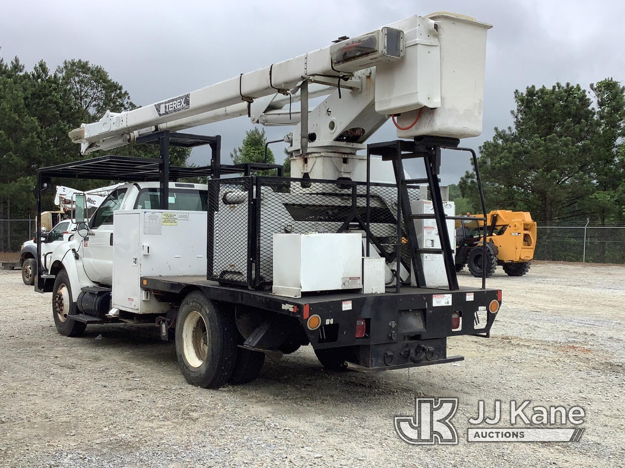 (Villa Rica, GA) Terex XT60/70, Over-Center Elevator Bucket Truck rear mounted on 2011 Ford F750 Fla