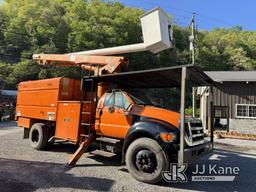 (Hanover, WV) Altec LR756, Over-Center Bucket Truck mounted behind cab on 2013 Ford F750 Chipper Dum