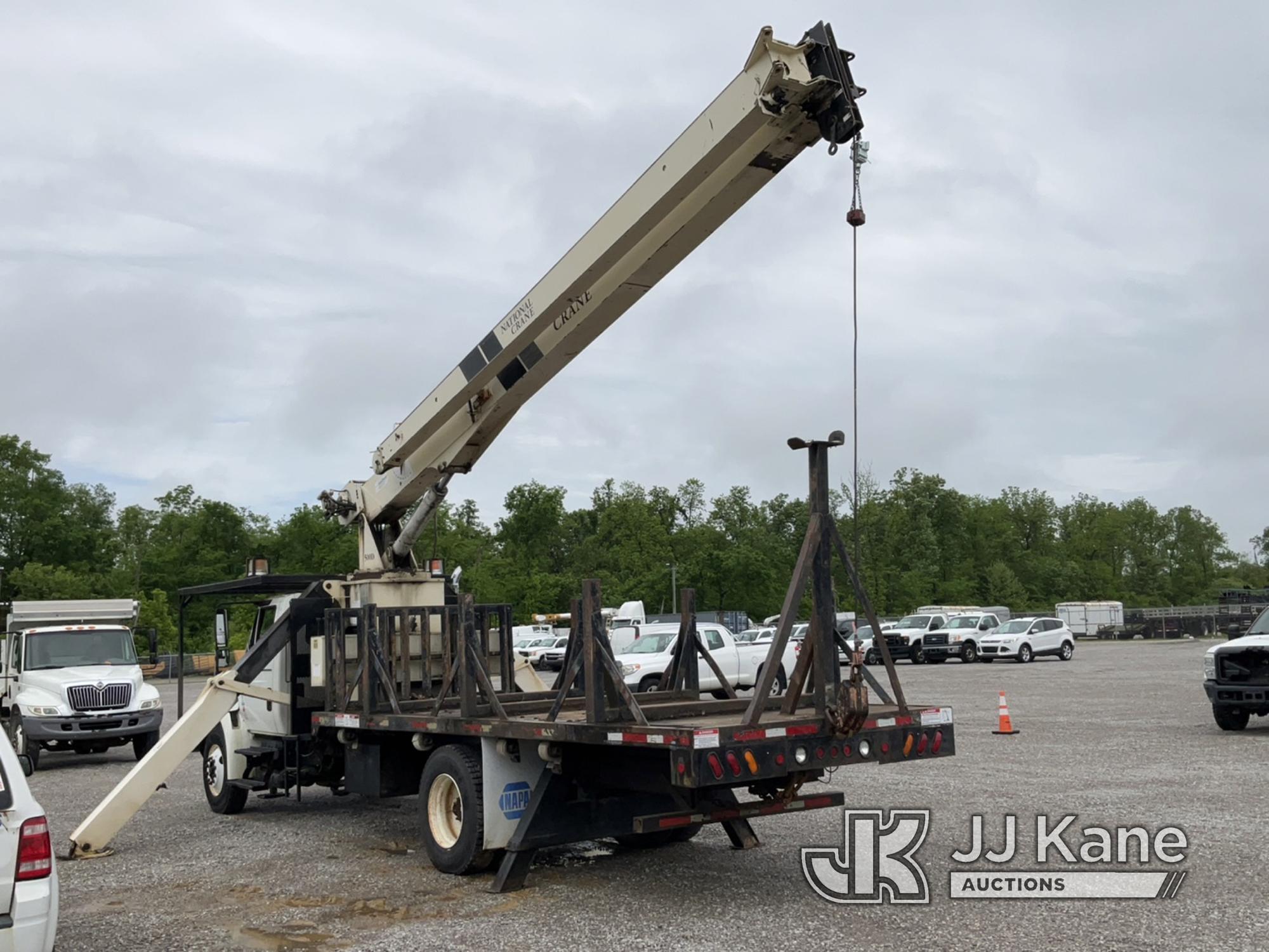 (Verona, KY) National 568D, Hydraulic Truck Crane mounted behind cab on 2004 International 4400 Flat