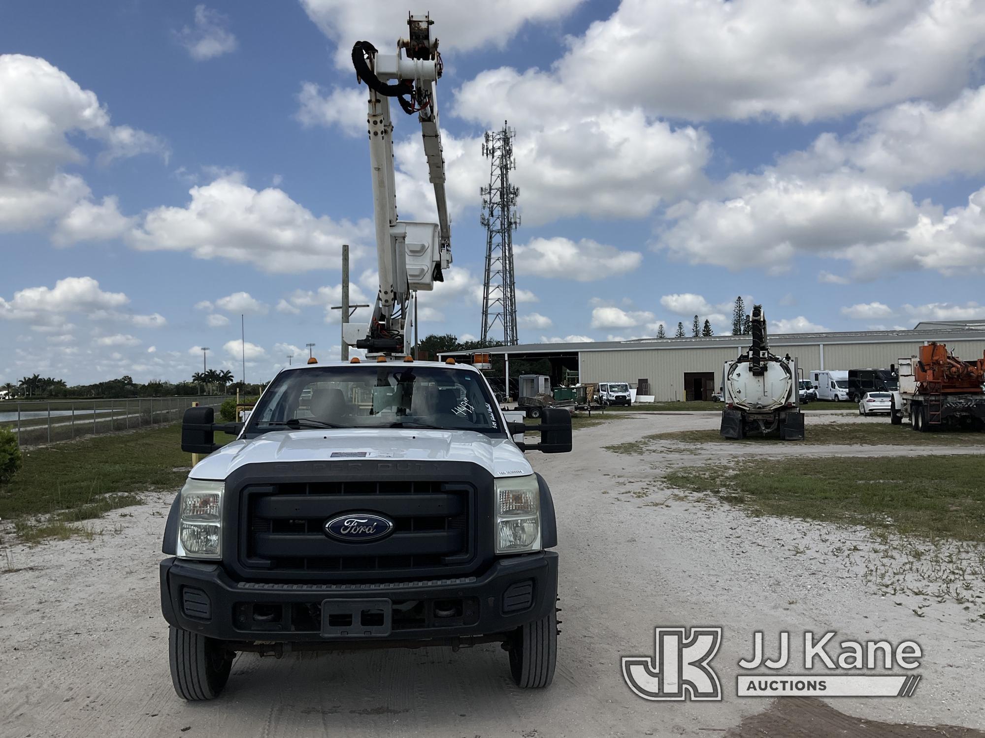 (Westlake, FL) Altec AT37G, Bucket Truck mounted behind cab on 2015 Ford F550 4x4 Flatbed/Utility Tr