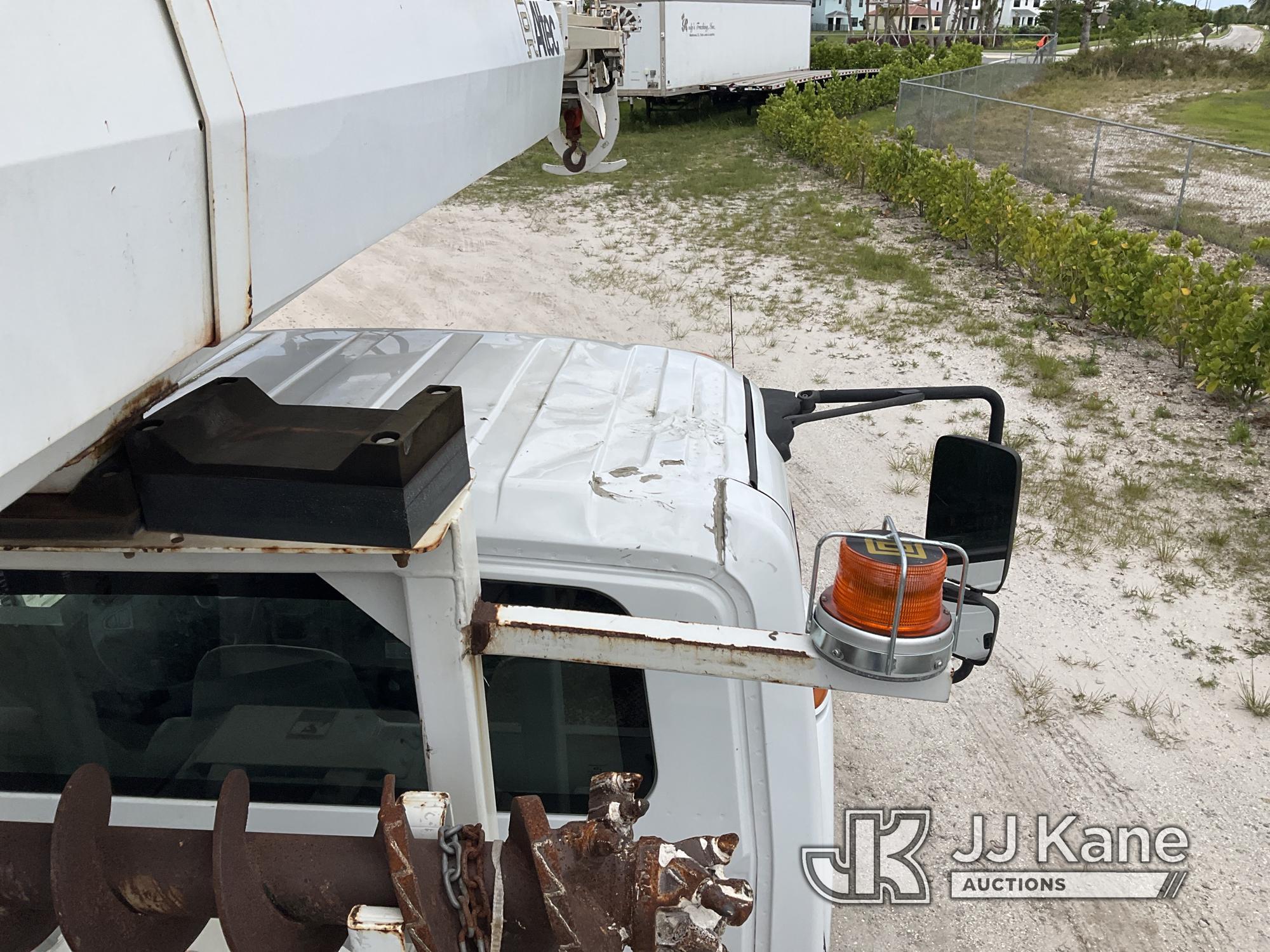 (Westlake, FL) Altec DM47B-TR, Digger Derrick rear mounted on 2017 International 4300 Utility Truck