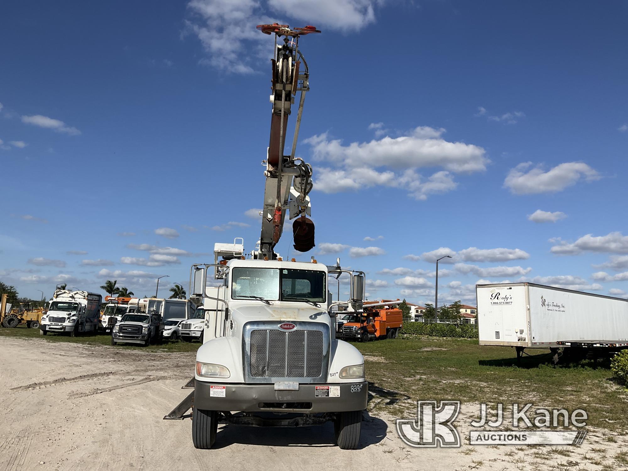 (Westlake, FL) Terex Commander 4047, Digger Derrick rear mounted on 2007 Peterbilt 335 Utility Truck