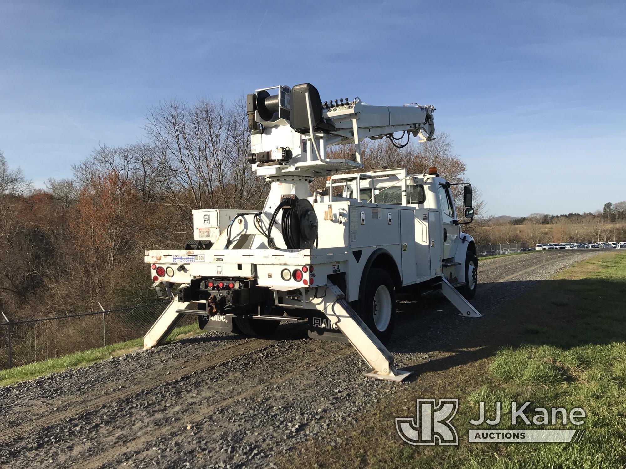 (Mount Airy, NC) Altec DM47B-TR, Digger Derrick rear mounted on 2015 Freightliner M2 106 Utility Tru