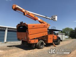 (Kodak, TN) Altec LR756, Over-Center Bucket Truck mounted behind cab on 2013 Ford F750 Chipper Dump