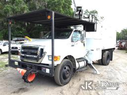 (Ocala, FL) Altec LR756, Over-Center Bucket Truck mounted behind cab on 2013 Ford F750 Chipper Dump