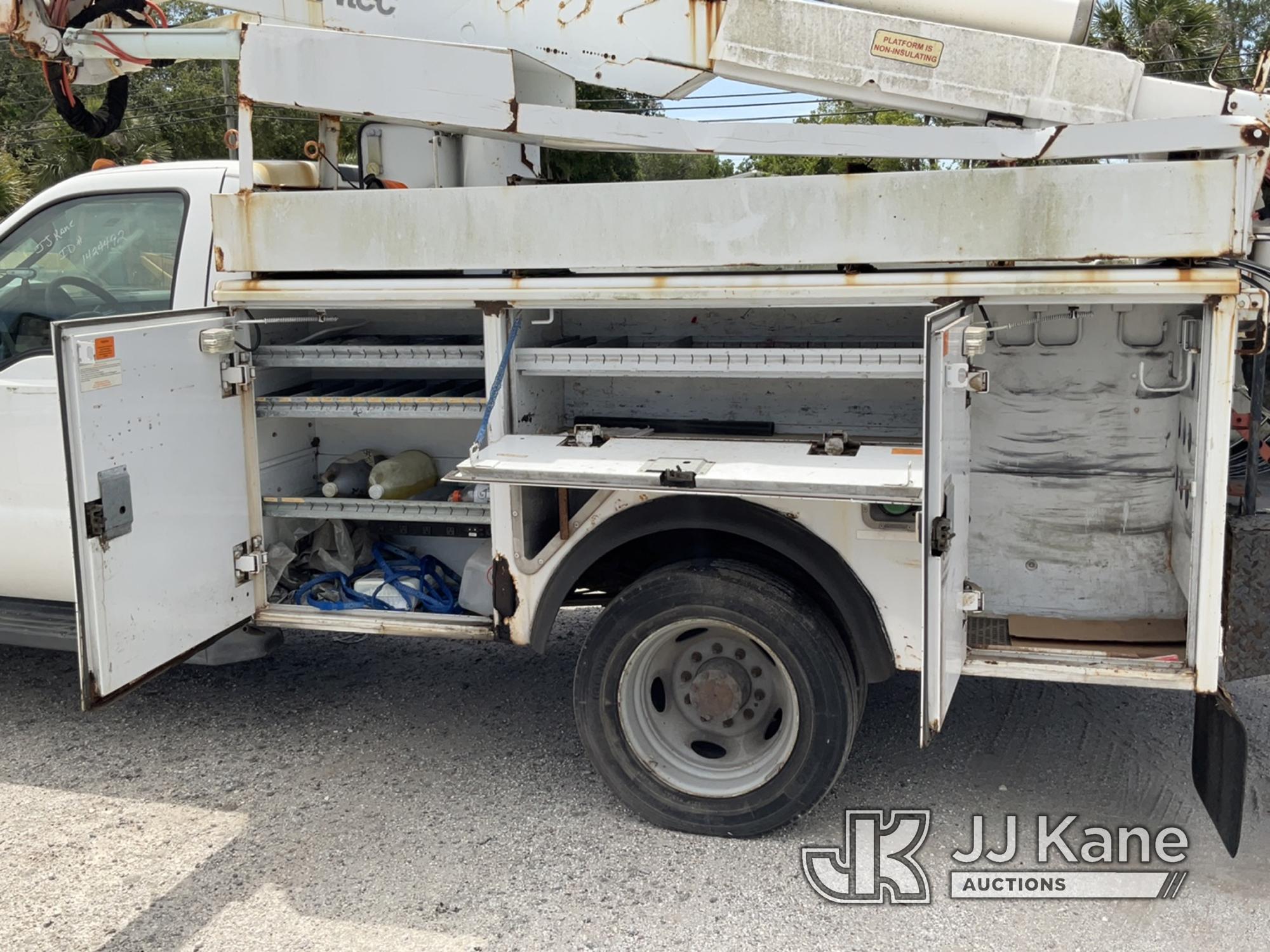 (Clearwater, FL) Altec AT37G, Articulating & Telescopic Bucket mounted behind cab on 2008 Ford F550