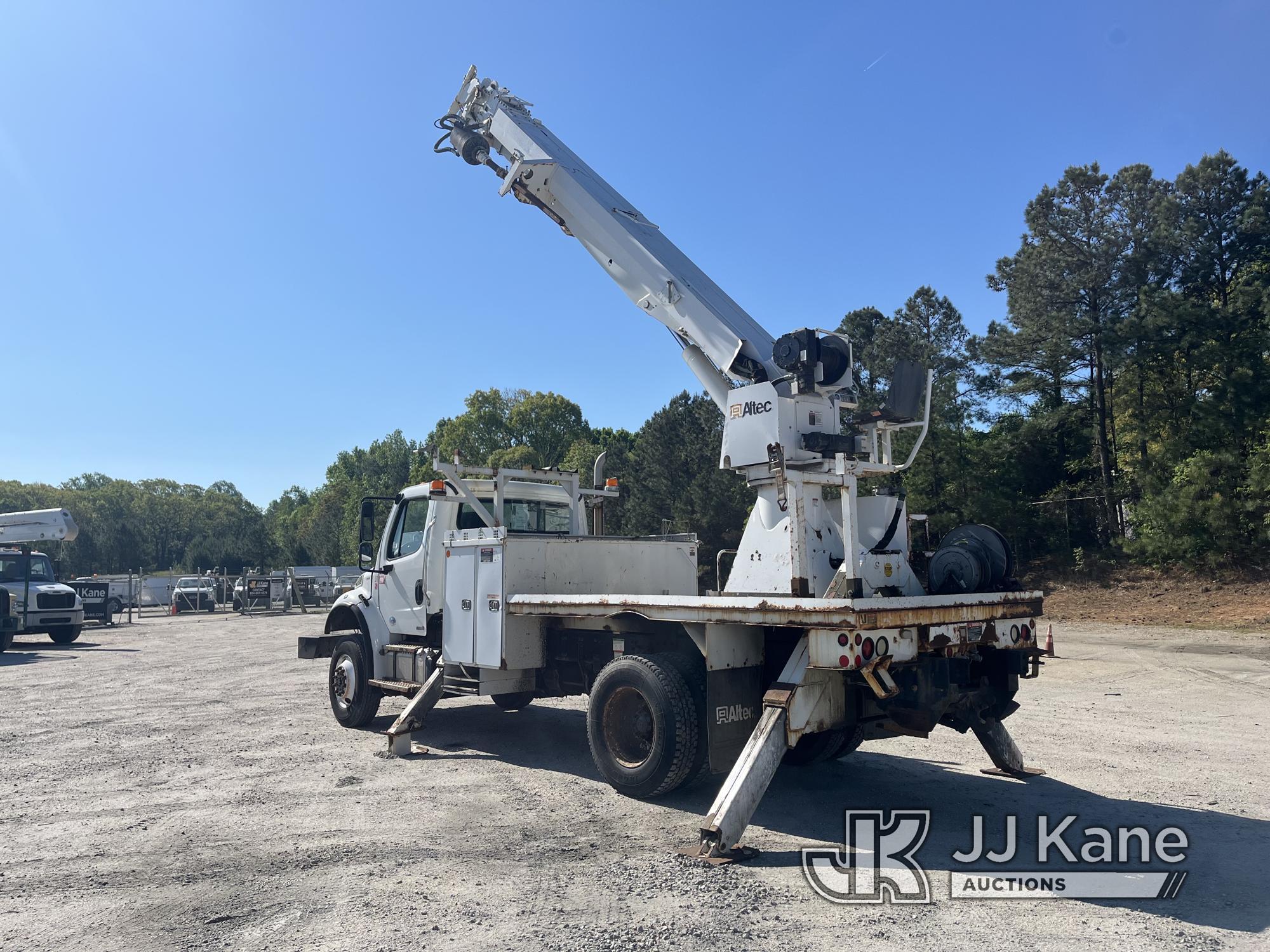 (Chester, VA) Altec DM47-TR, Digger Derrick rear mounted on 2012 Freightliner M2 106 4x4 Flatbed/Uti