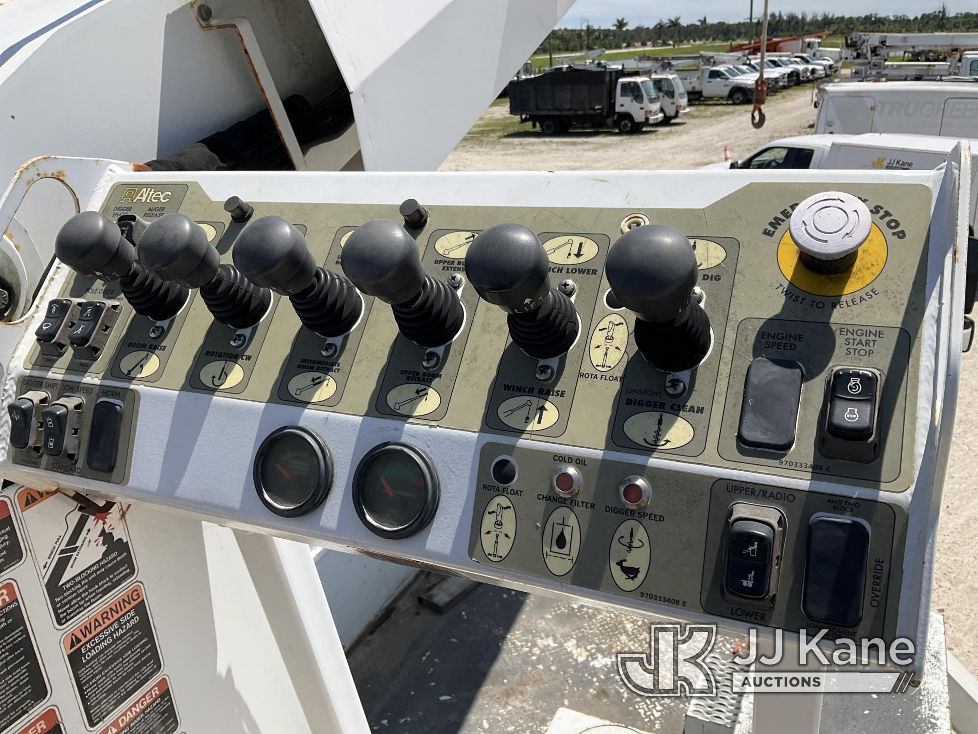 (Westlake, FL) Altec DM47B-TR, Digger Derrick rear mounted on 2016 Freightliner M2 106 4x4 Utility T