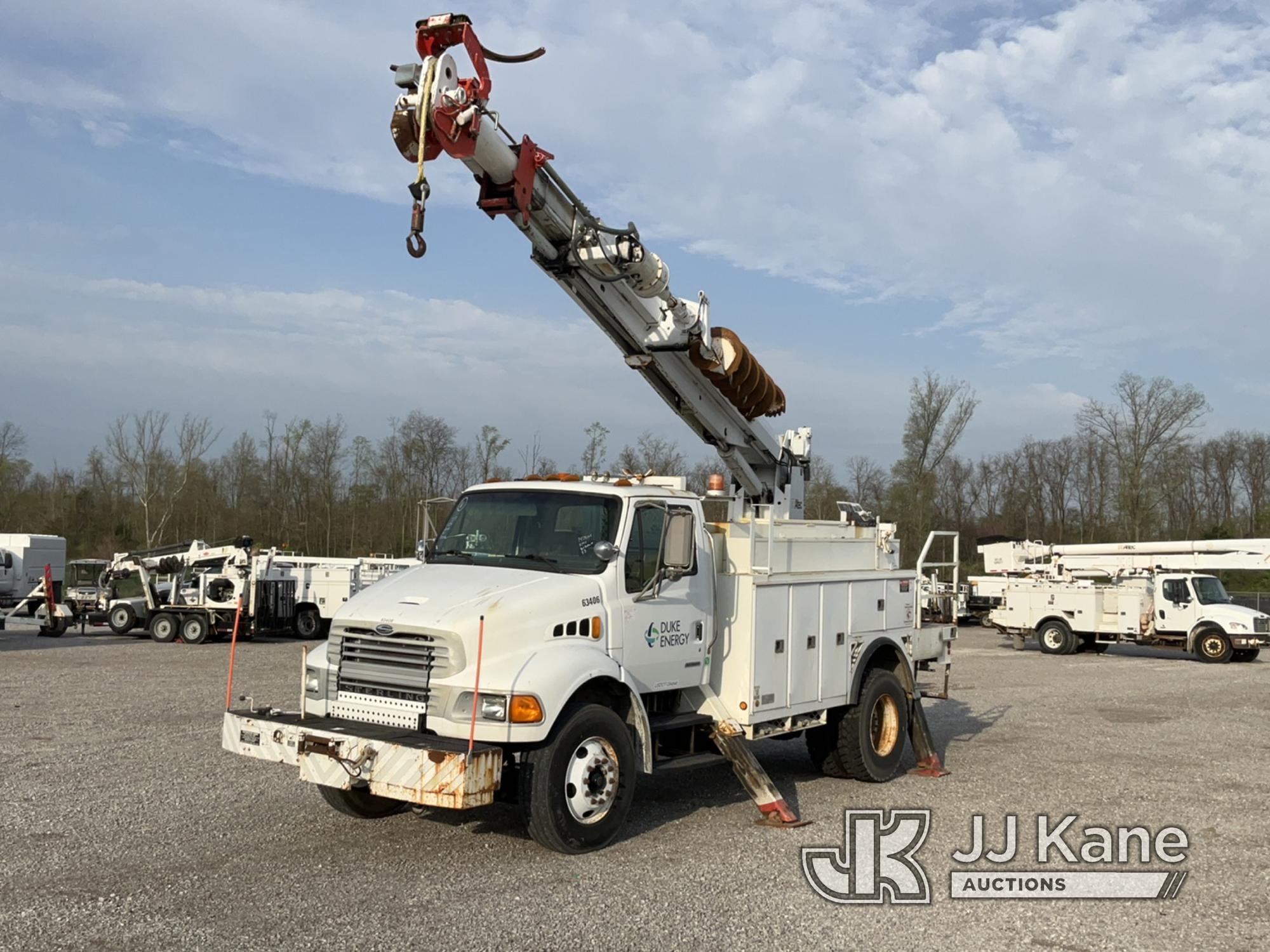 (Verona, KY) Altec D947TC, Digger Derrick corner mounted on 2003 Sterling M8500 Utility Truck, (Duke