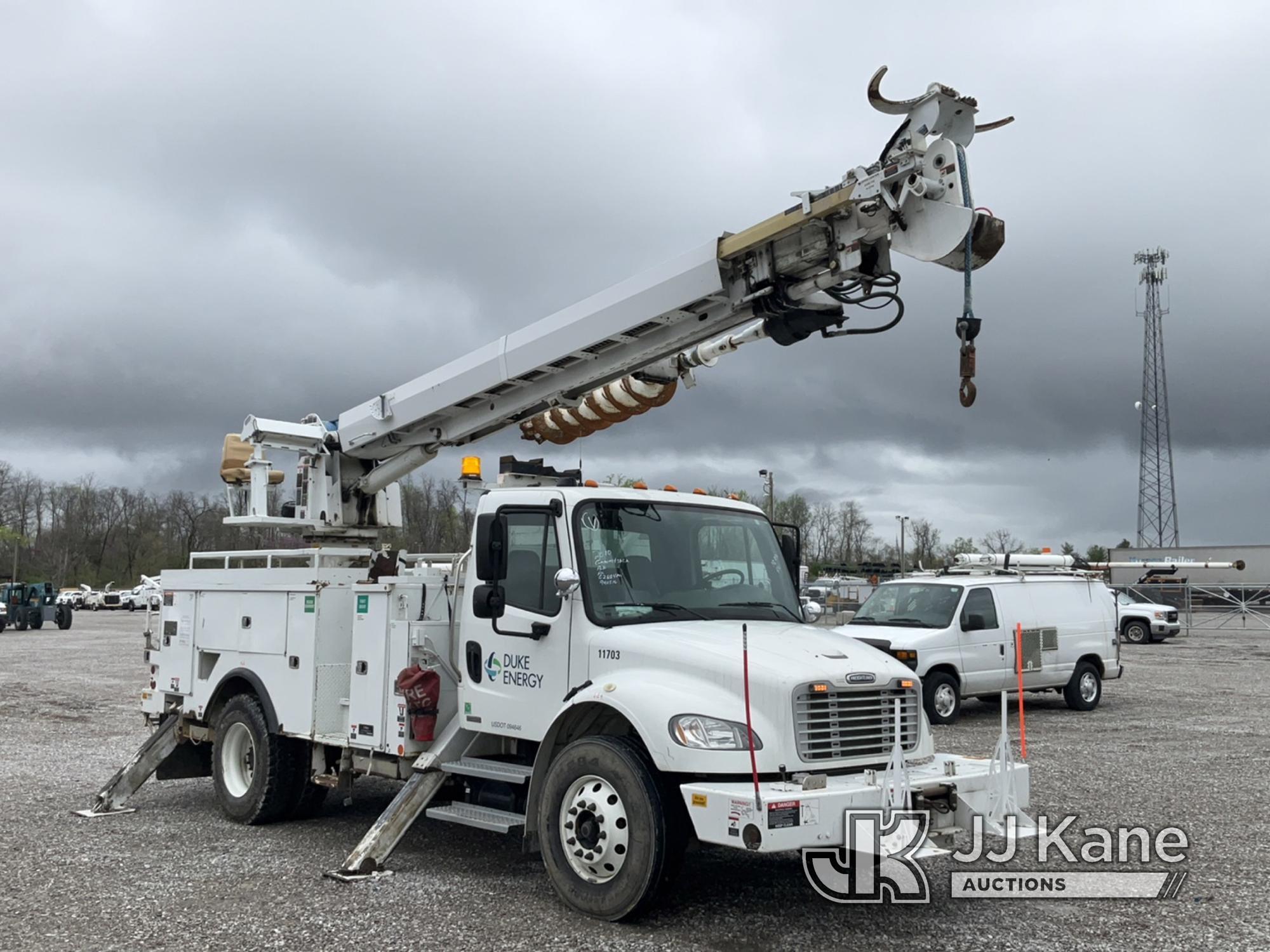 (Verona, KY) Altec DM47TR, Digger Derrick rear mounted on 2010 Freightliner M2 106 Utility Truck Run