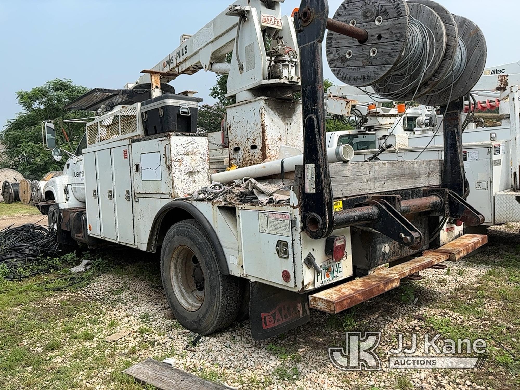 (Austin, TX) Posi Plus 800-40-025, Telescopic Non-Insulated Cable Placing Bucket Truck center mounte