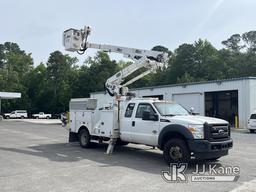 (Supply, NC) Altec AT41M, Articulating & Telescopic Material Handling Bucket Truck mounted behind ca