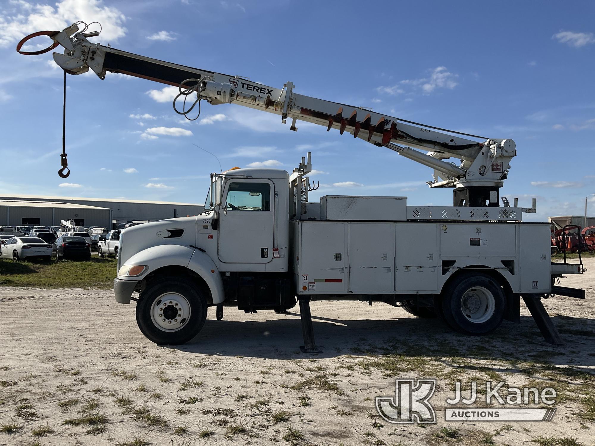 (Westlake, FL) Terex Commander 4047, Digger Derrick rear mounted on 2007 Peterbilt 335 Utility Truck