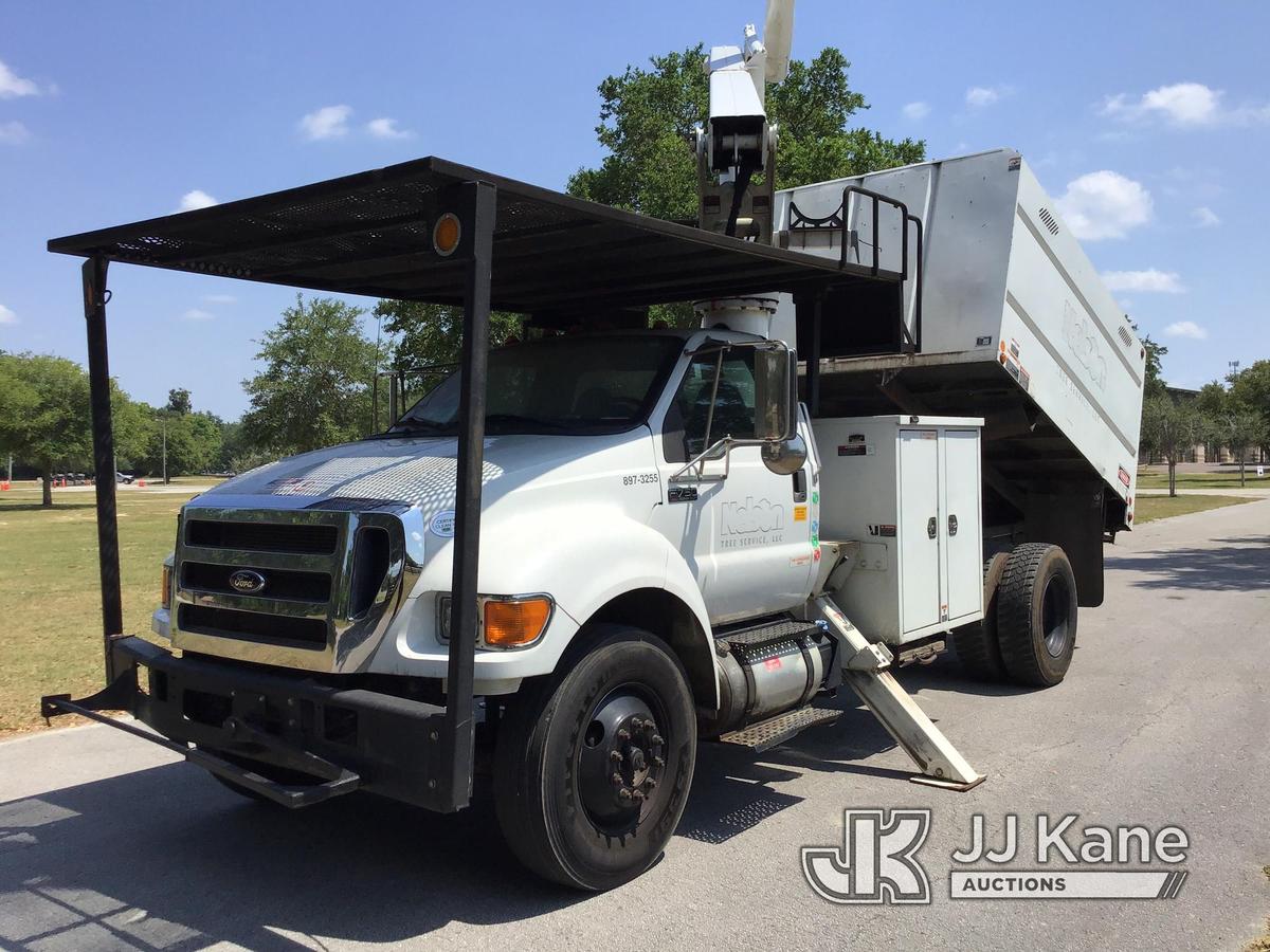 (Ocala, FL) Altec LR756, Over-Center Bucket Truck mounted behind cab on 2013 Ford F750 Chipper Dump