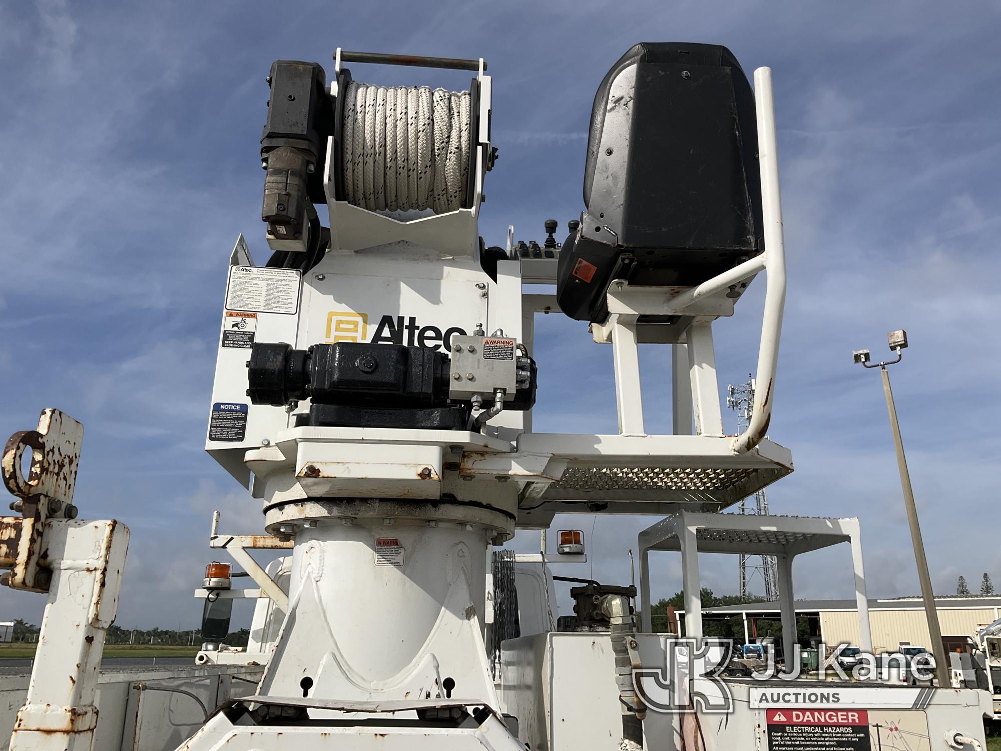 (Westlake, FL) Altec DM47B-TR, Digger Derrick rear mounted on 2017 International 4300 Utility Truck