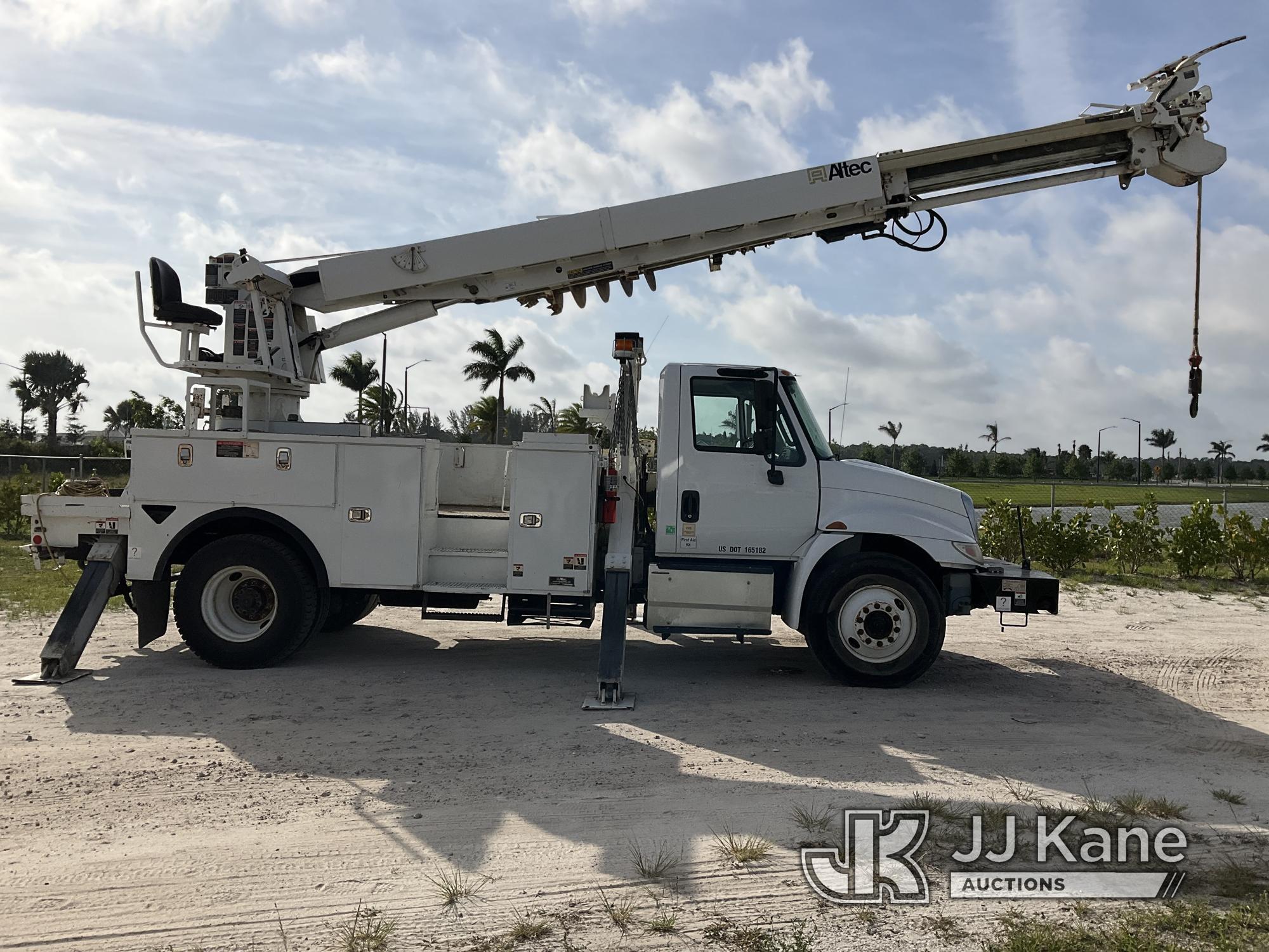 (Westlake, FL) Altec DM47B-TR, Digger Derrick rear mounted on 2017 International 4300 Utility Truck