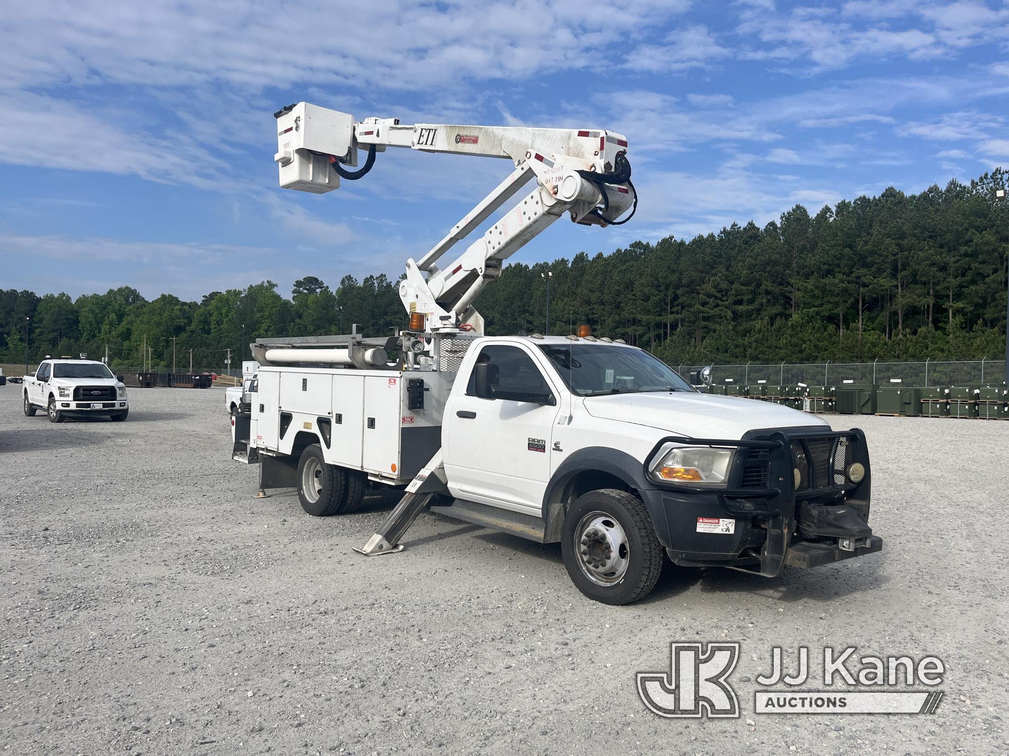 (Hertford, NC) ETI ETC37-IH, Articulating & Telescopic Material Handling Bucket Truck mounted behind