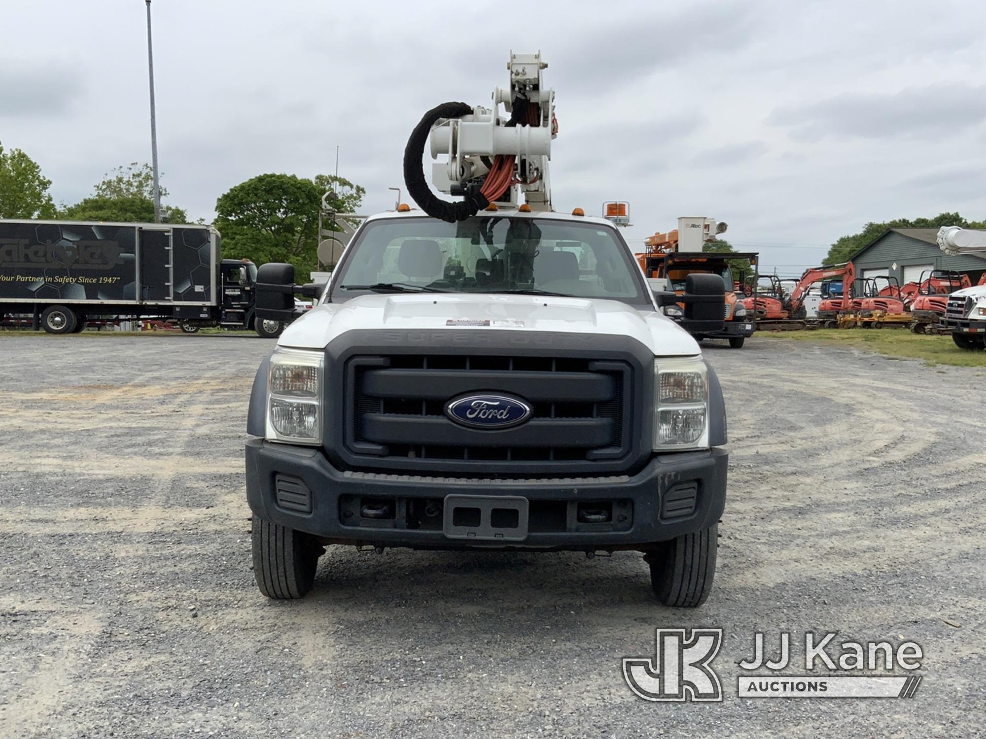 (Shelby, NC) Altec AT37G, Articulating & Telescopic Bucket Truck mounted behind cab on 2014 Ford F55