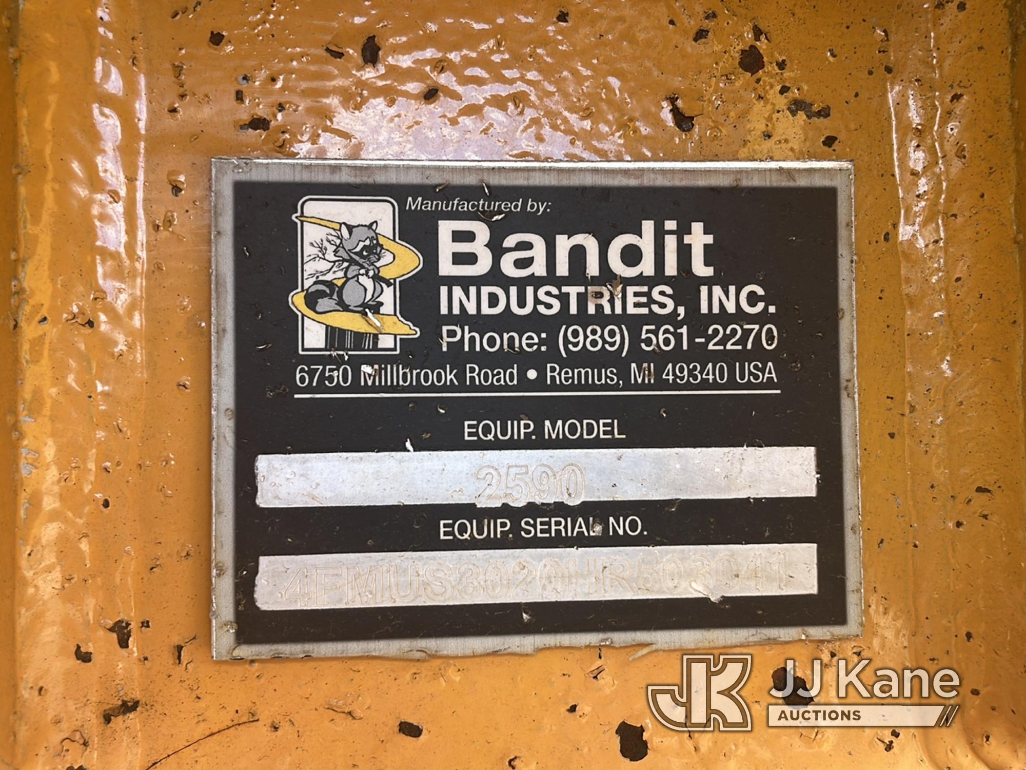 (Rocky Mount, VA) 2017 Bandit Industries 2590 Whole Tree Drum Chipper, trailer mtd Runs & Operates