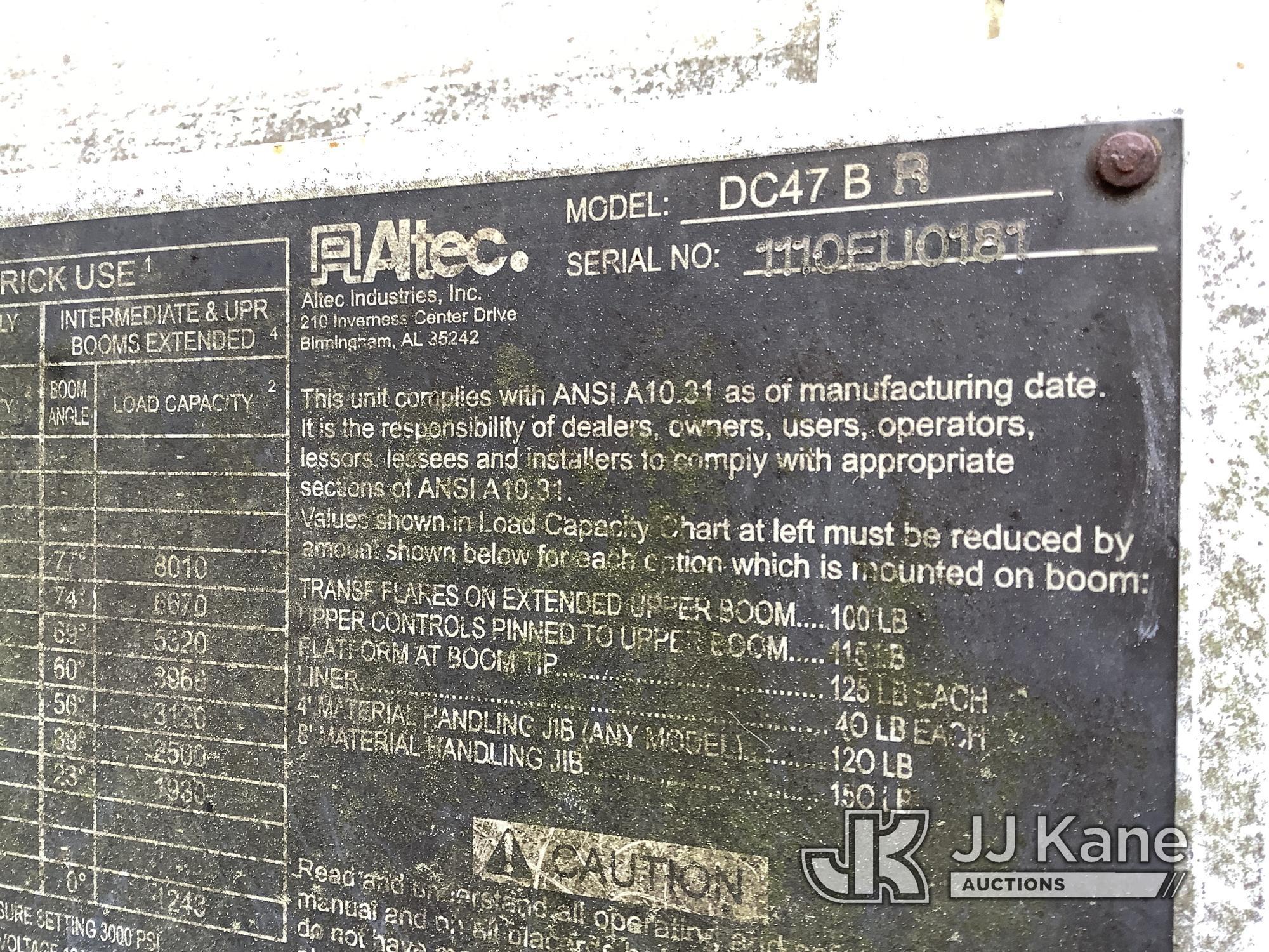 (Cumming, GA) Altec DC47-TR, Digger Derrick rear mounted on 2011 International 7300 4x4 Utility Truc