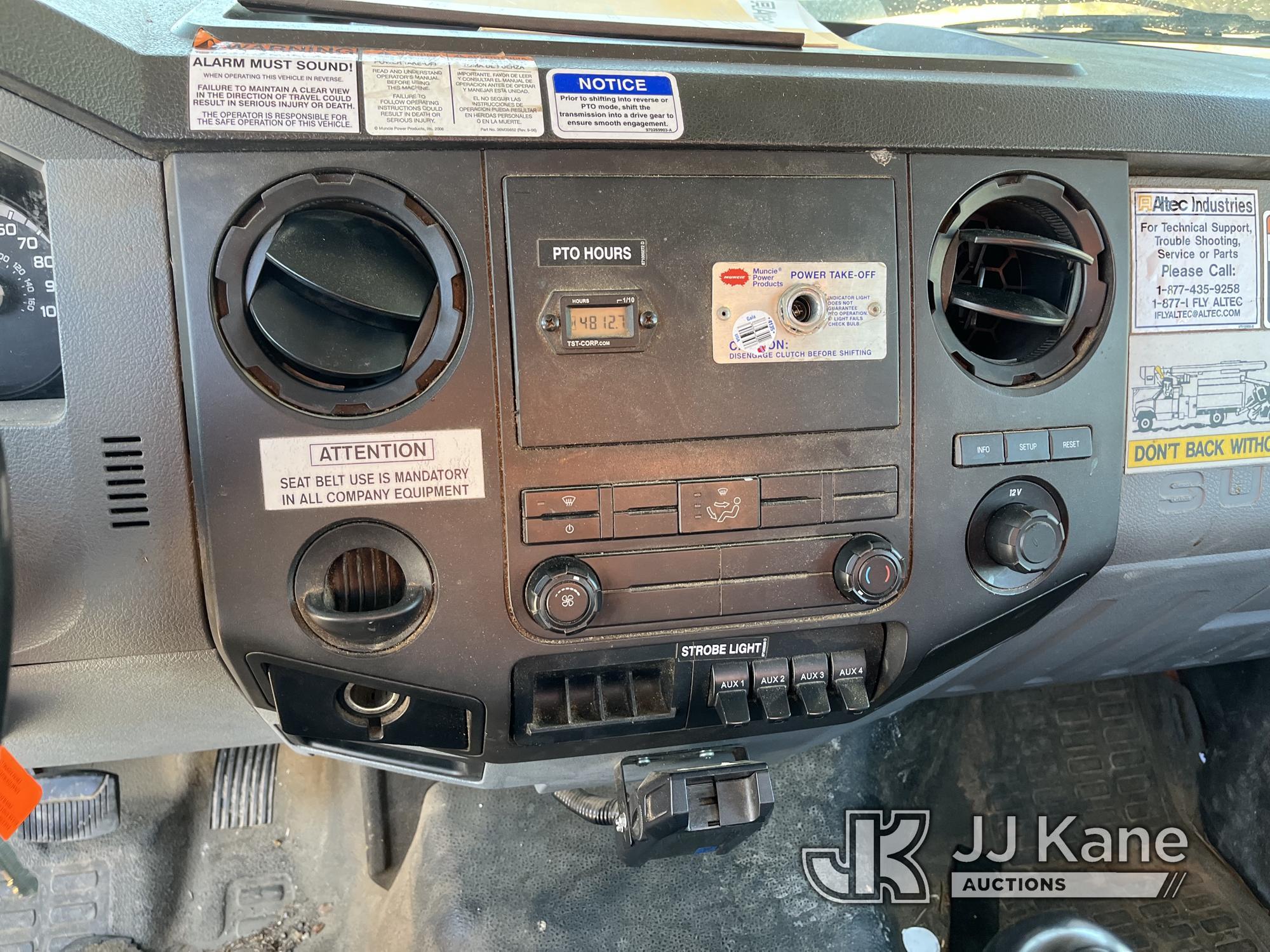 (Chester, VA) Altec LR756, Over-Center Bucket Truck mounted behind cab on 2015 Ford F750 Chipper Dum