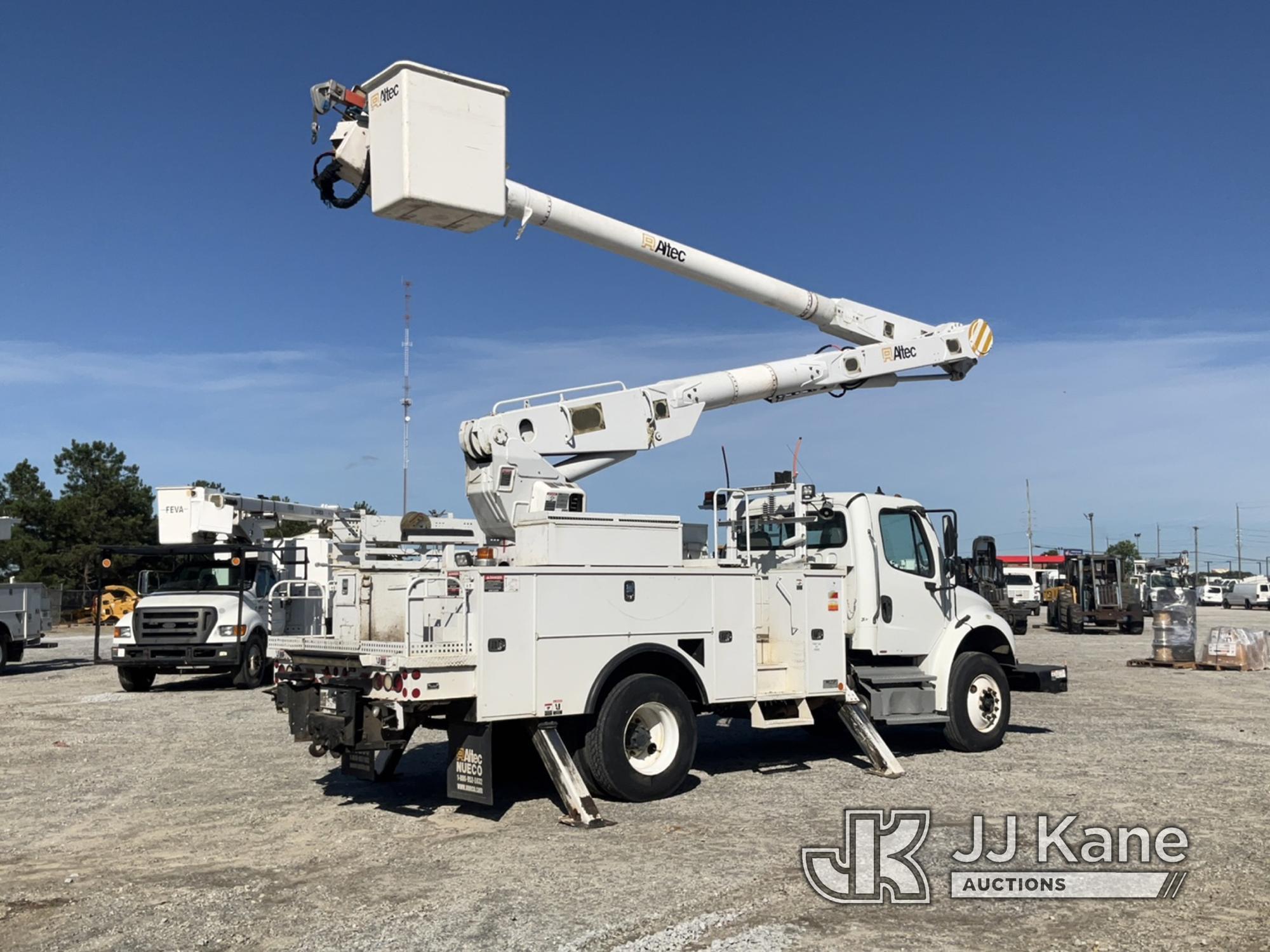 (Villa Rica, GA) Altec AM855-MH, Over-Center Material Handling Bucket Truck rear mounted on 2013 Fre