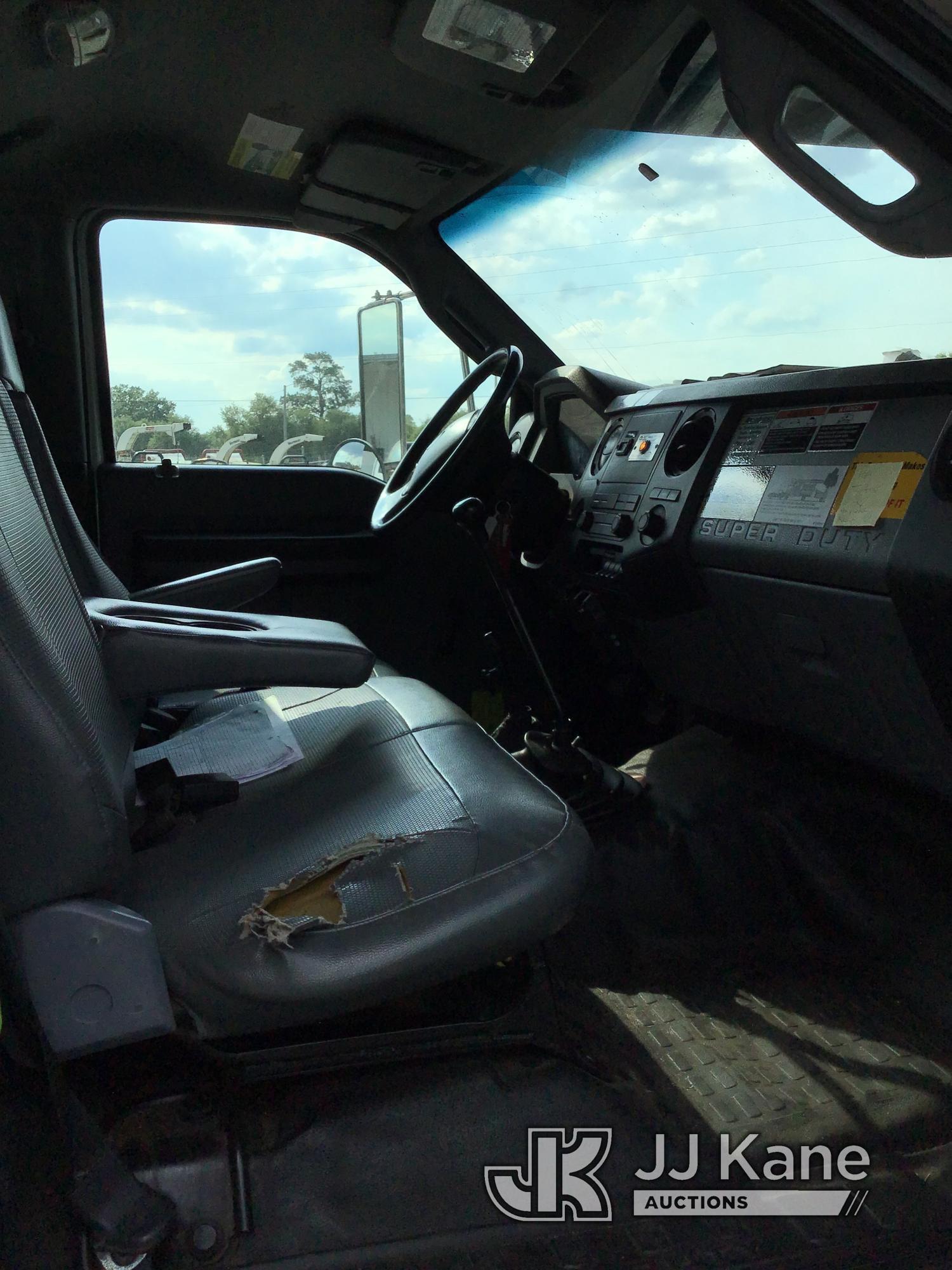 (Ocala, FL) Altec LR756, Over-Center Bucket Truck mounted behind cab on 2013 Ford F750 Chipper Dump