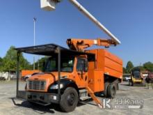 (Shelby, NC) Altec LRV55, Over-Center Bucket Truck mounted behind cab on 2011 Freightliner M2 106 Ch