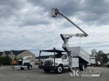 Altec LR760-E70, Over-Center Elevator Bucket Truck mounted behind cab on 2015 Ford F750 Chipper Dump