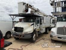 Terex XT55, Over-Center Bucket Truck mounted behind cab on 2008 International 4300 Chipper Dump Truc