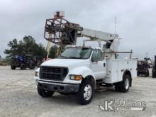 (Villa Rica, GA) Altec AP36, Non-Insulated Cable Placing Bucket rear mounted on 2000 Ford F650 Utili