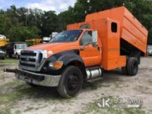 2015 Ford F750 Chipper Dump Truck Runs, Moves, Dumps) (Check Engine Light On.