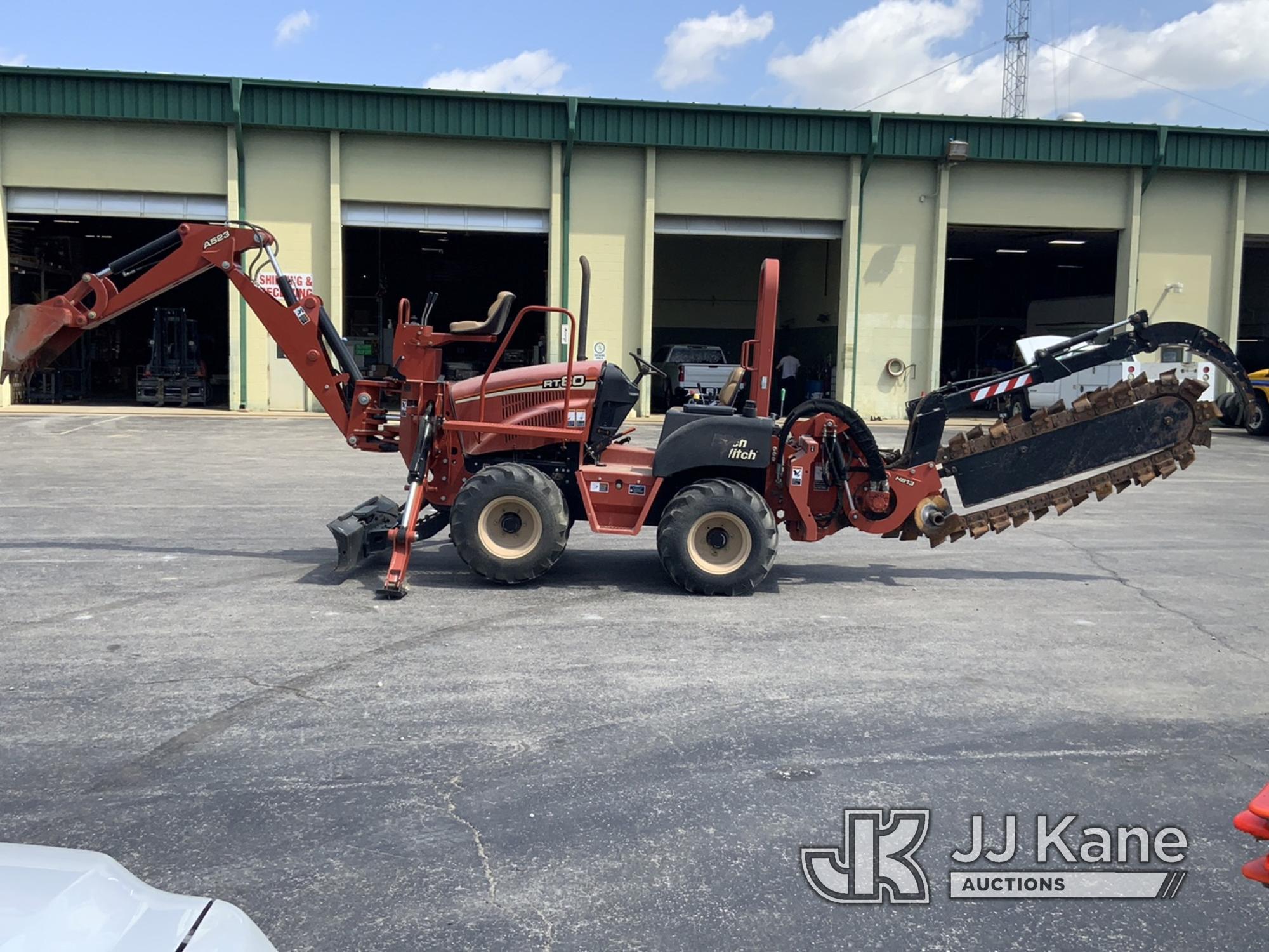 (Owensboro, KY) 2011 Ditch Witch RT80 Rubber Tired Trencher Runs & Operates) (Bad Throttle Pedal) (E