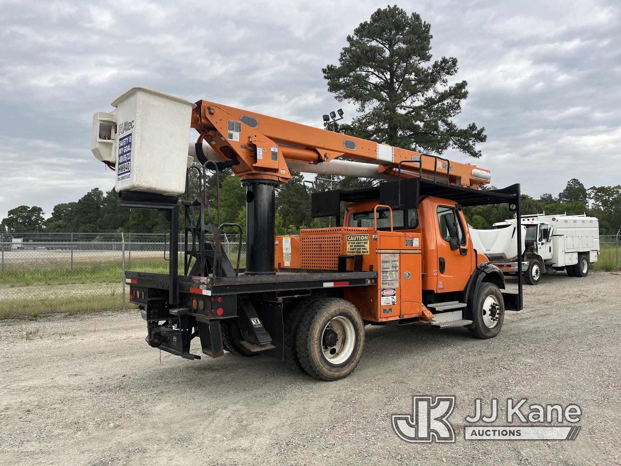 (Chester, VA) Altec LRV-57, Over-Center Bucket Truck rear mounted on 2011 Freightliner M2 106 Flatbe